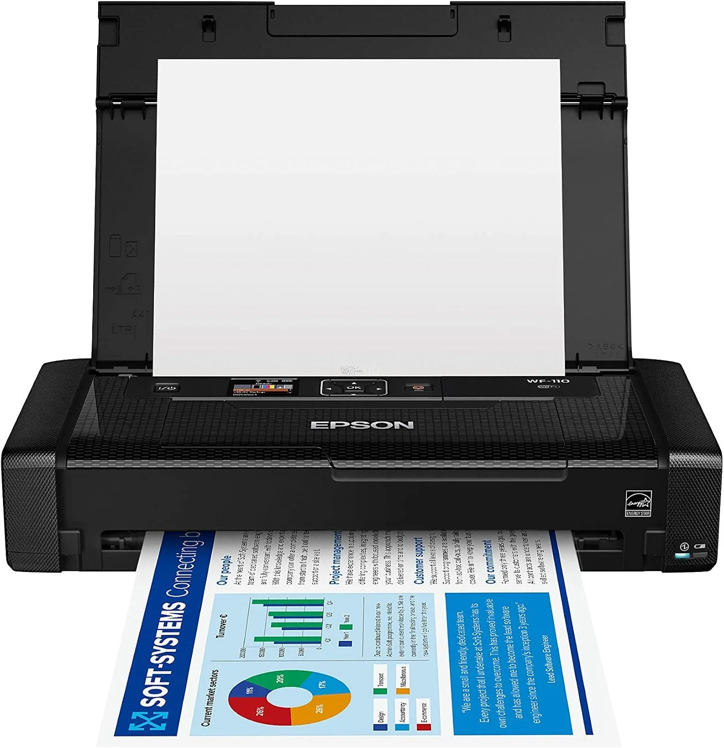 Epson Workforce WF-110 Wireless Color Mobile Portable Inkjet Printer