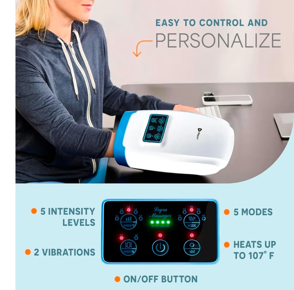 Lifepro Cordless Hand Massager for Hands, Wrists & Fingers ? Heat & Compression with 5 Intensity Levels, 5 Massage Modes, 2 Vibration Levels, and Travel Bag ? Ideal Gift for Men & Women