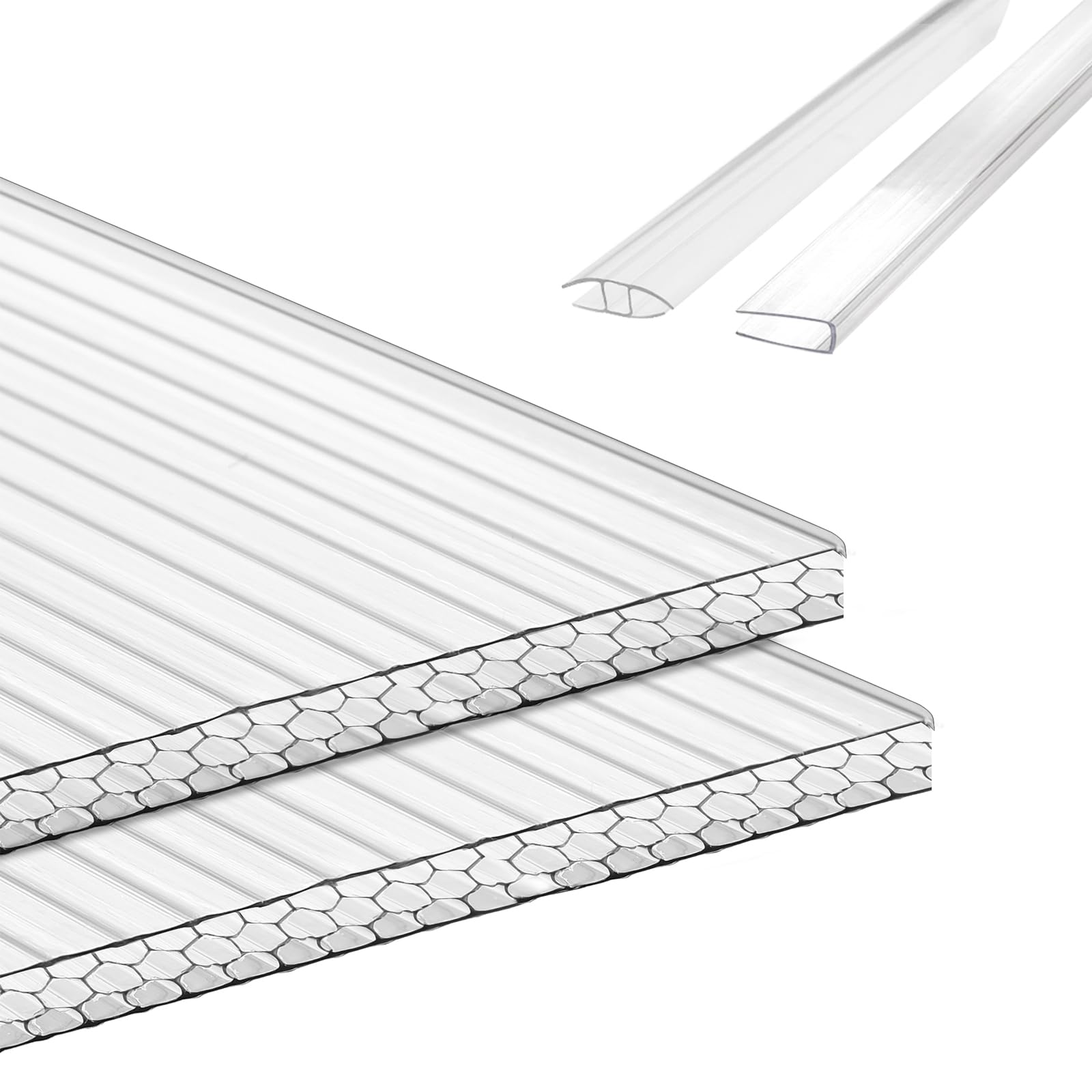 5pcs Polycarbonate Greenhouse Panels with H and U Connector