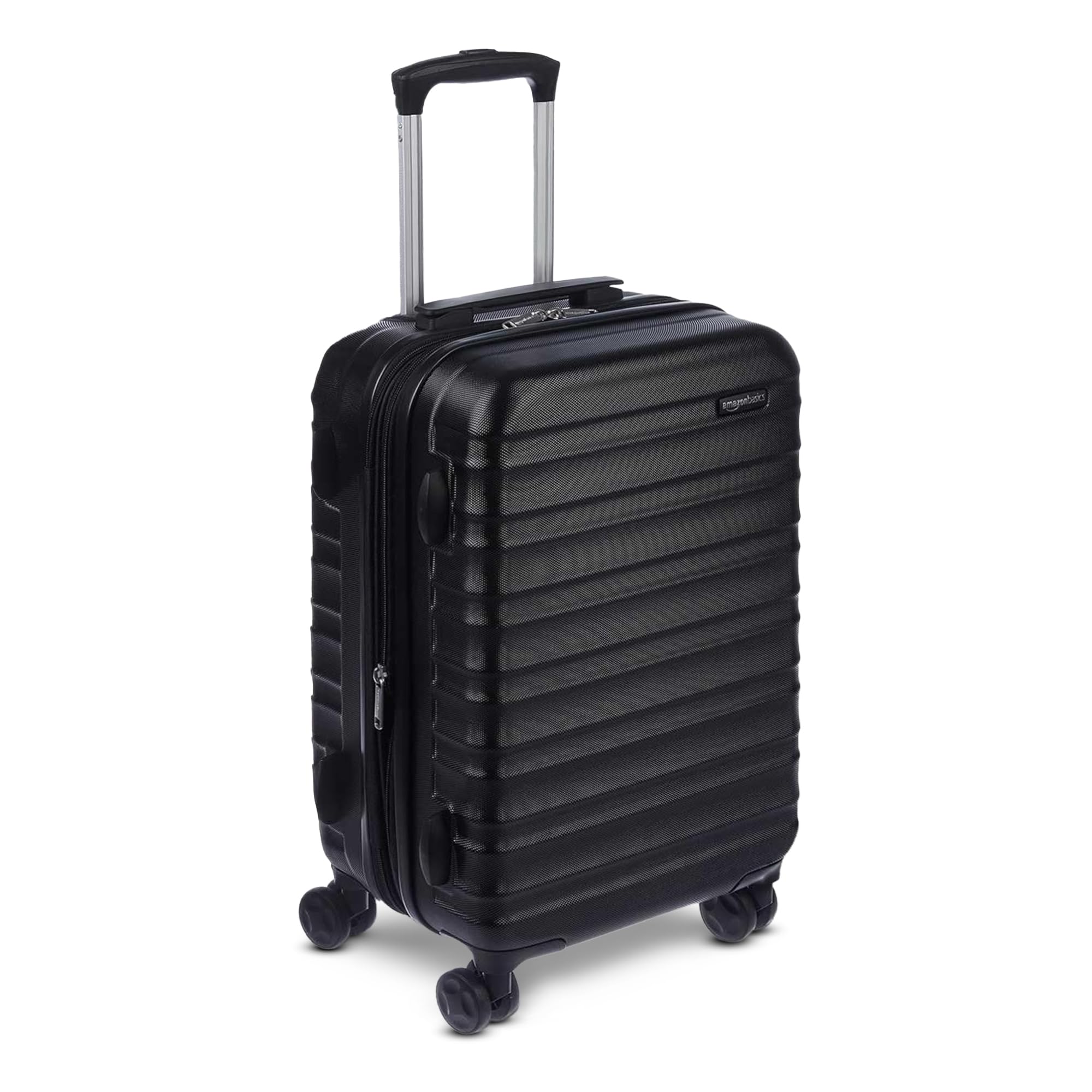 Amazon Basics 21-Inch Hardside Carry-On Luggage, Hardshell Suitcase With Wheels, Expandable For Up to 25% More Space, With Scratch-Resistant Surface, Four Multi-directional Wheels, Black