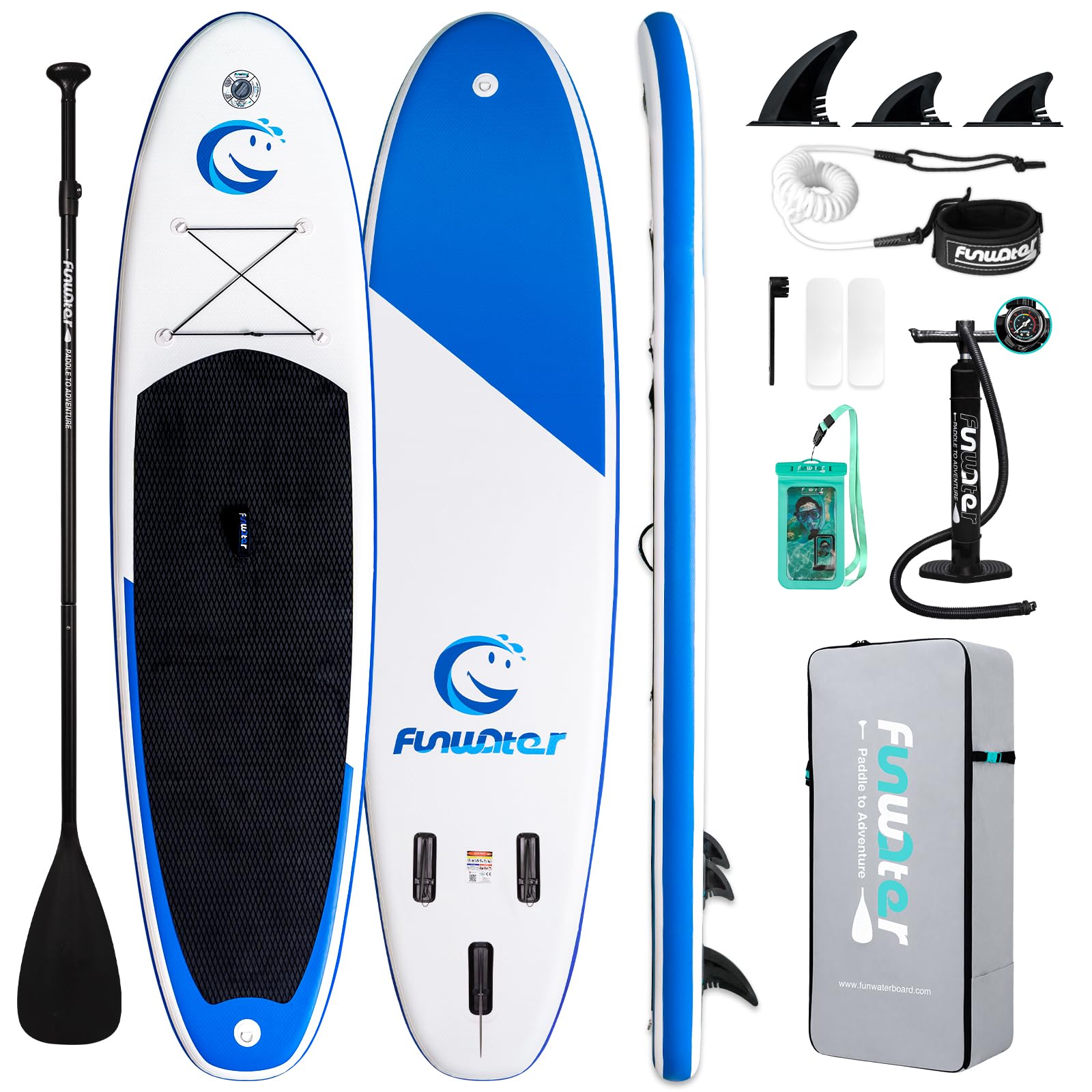 FunWater Inflatable Stand Up Paddle Board with Beginners SUP Accessories