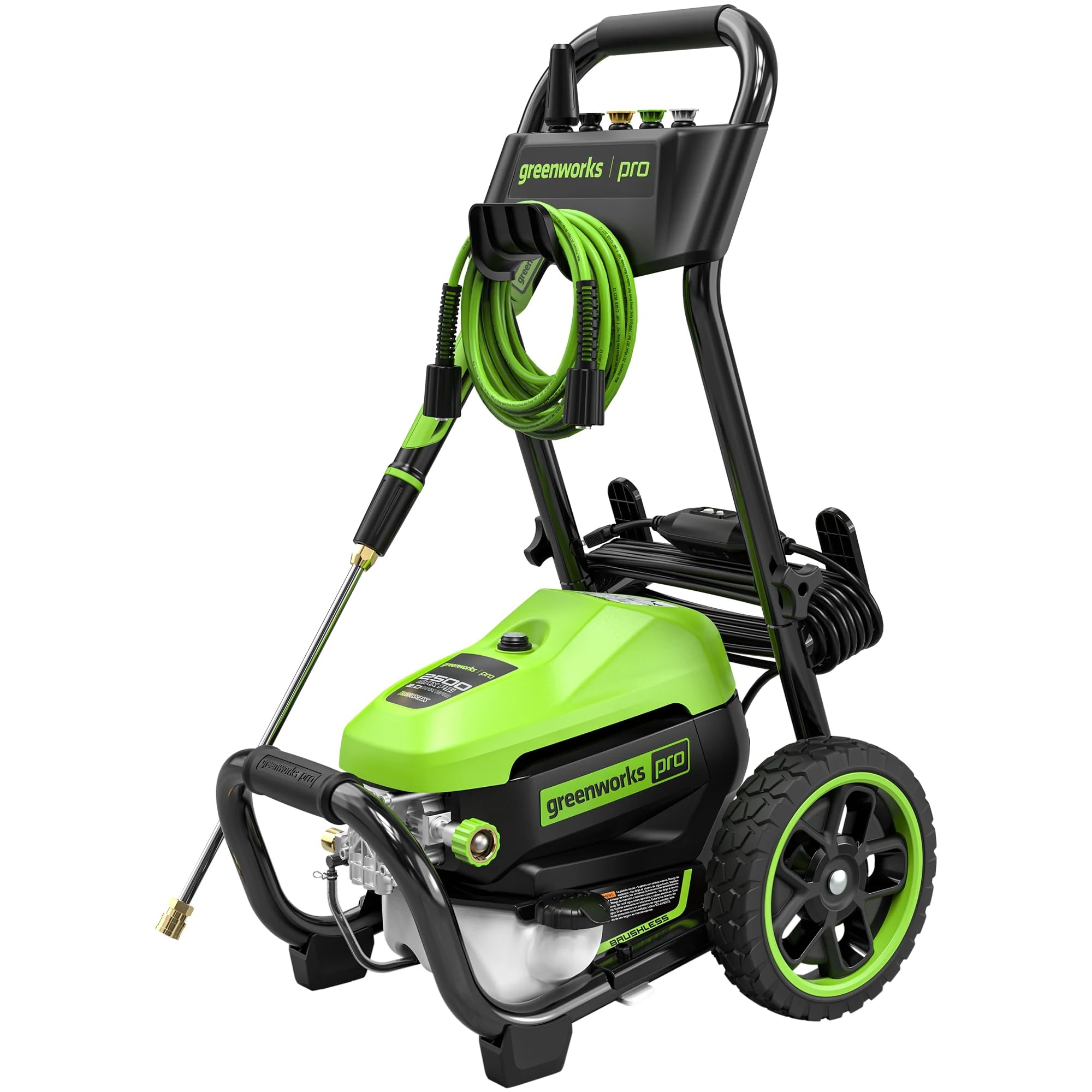 Greenworks 2500 PSI 2.0 GPM Brushless Electric Pressure Washer-Powerful Enough to Remove Pesky Dirt and Grime on Siding, Fences, Patios, Driveways, and Sidewalks