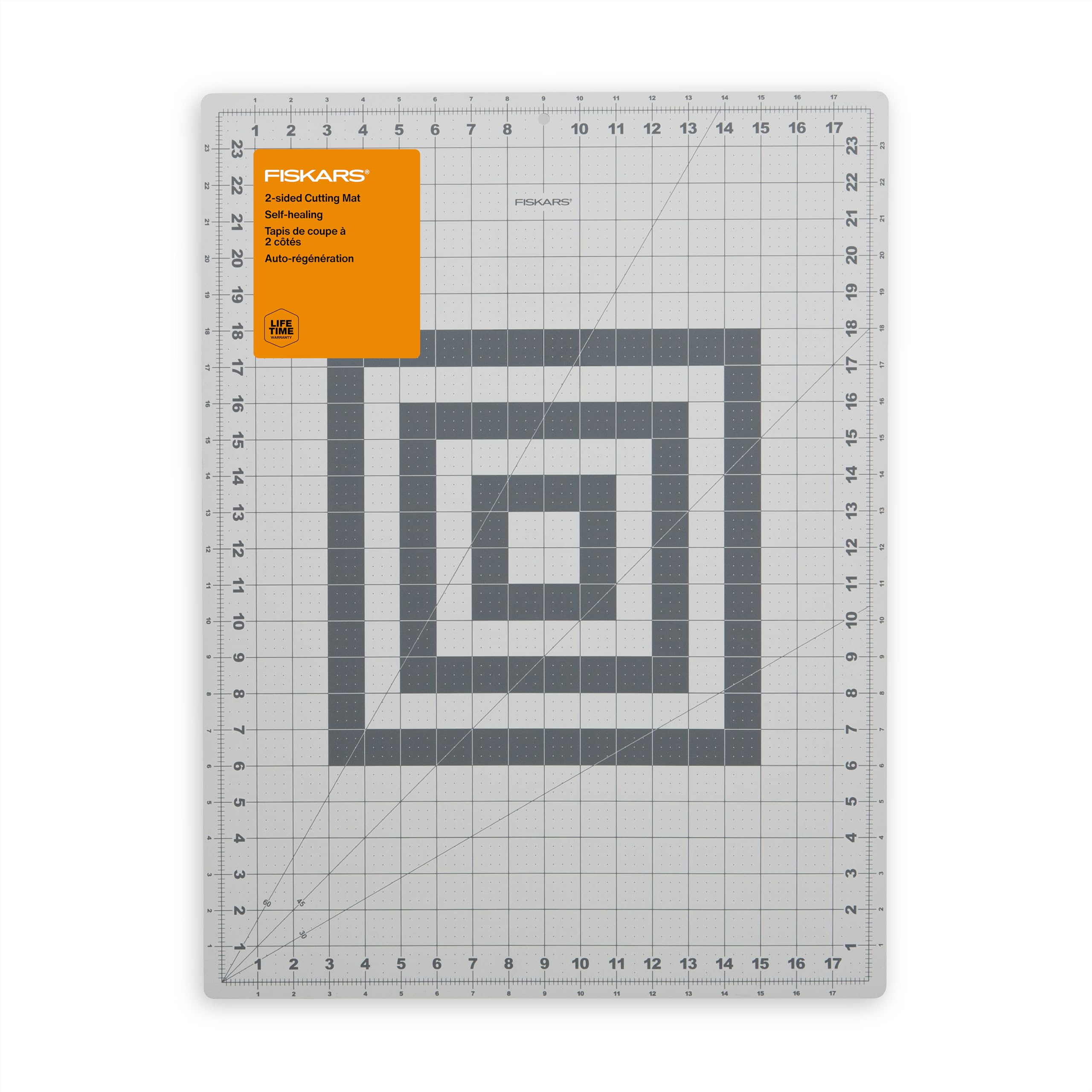 Fiskars 18" x 24" Self Healing Cutting Mat for Quilting & Sewing, Gray