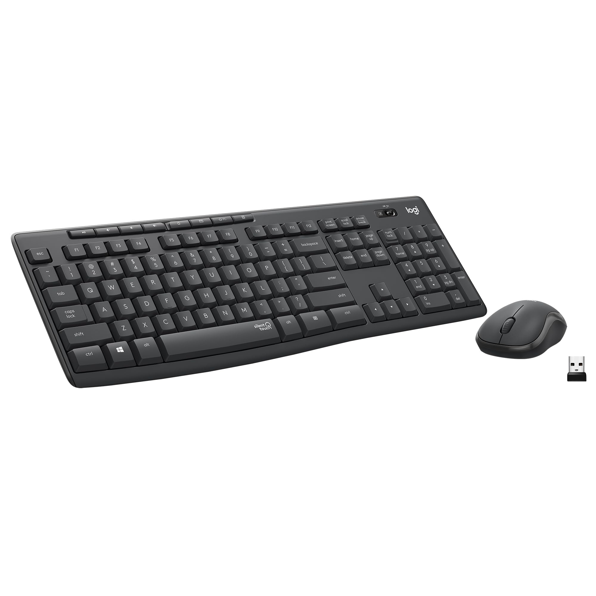 Logitech MK295 Full Size Silent Wireless Keyboard Mouse Combo - Graphite