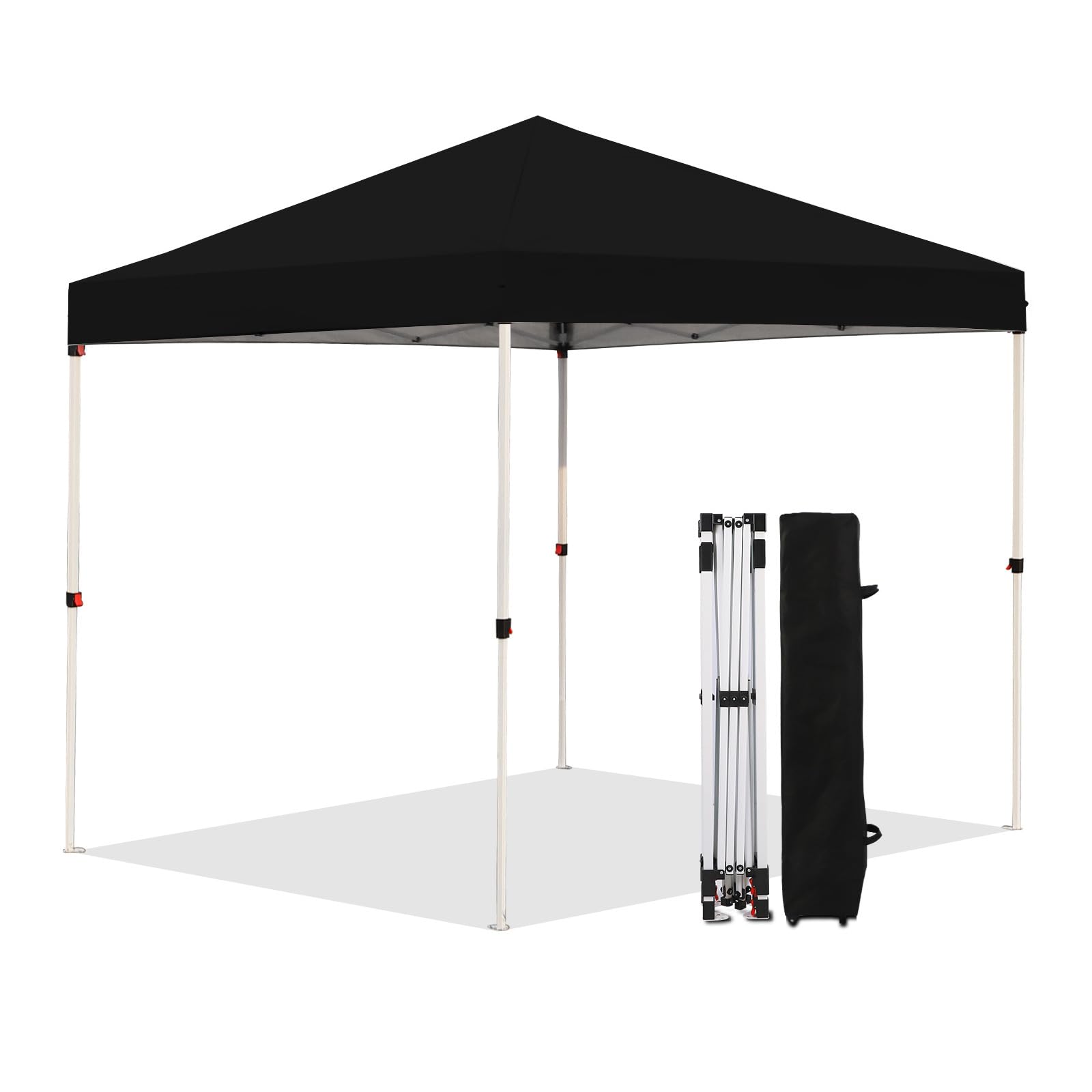 Northroad 10x10ft Pop Up Canopy, Popup Outdoor Canopy Tent with Wheeled Carrying Bag,Portable Gazebo Shelter for Patio,Deck,Garden,Beach (Black)