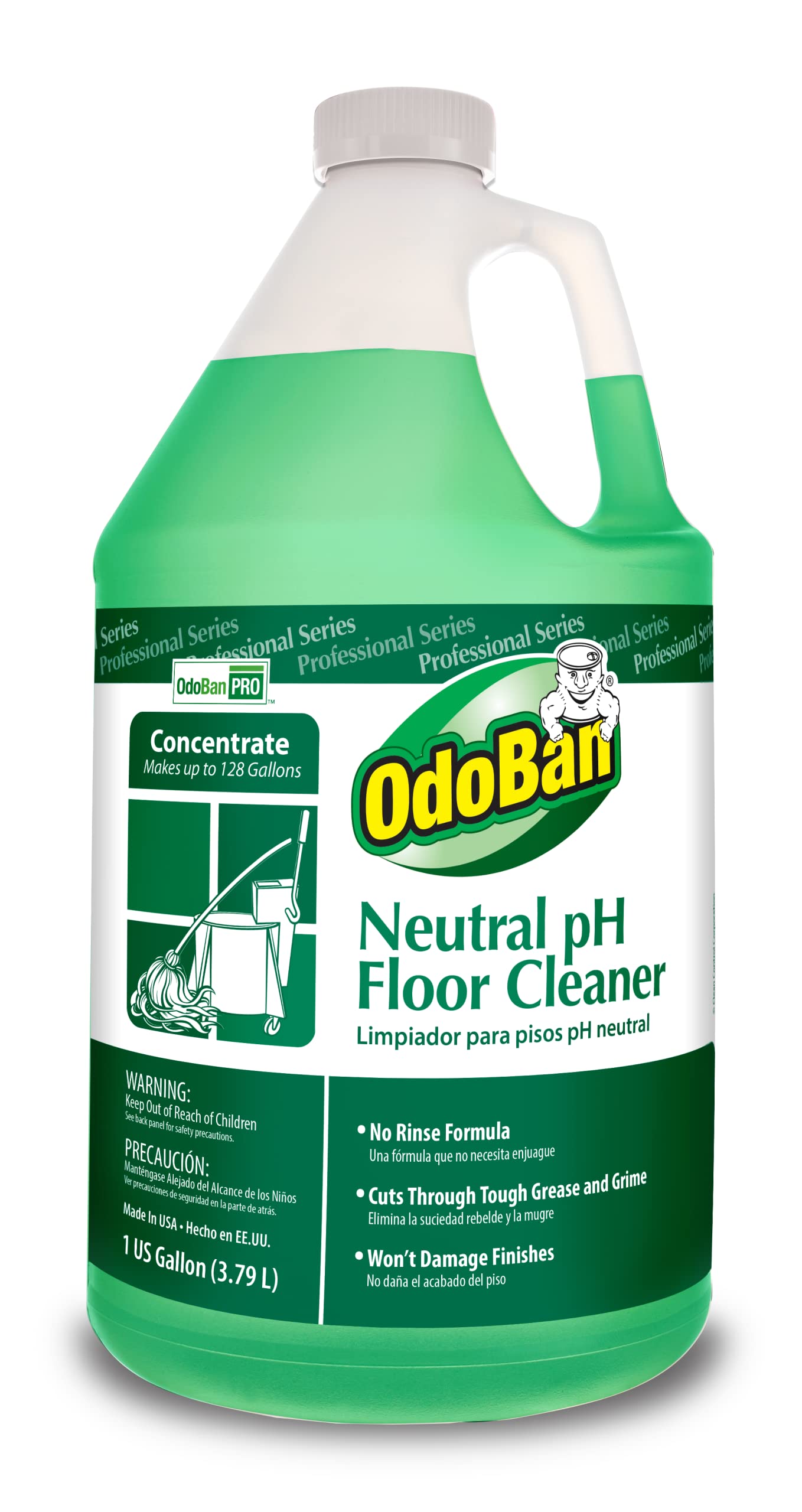 OdoBan 936162-G Neutral pH Floor Cleaner Concentrate, 1 Gallon Bottle