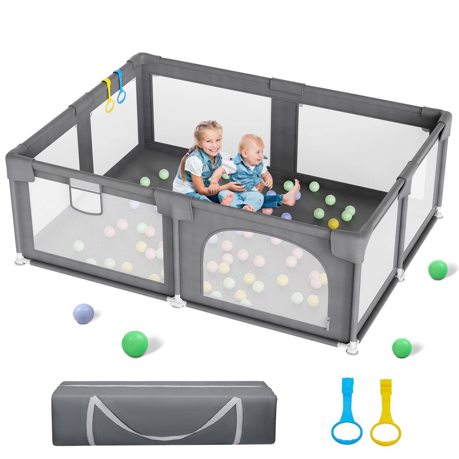 Palopalo 70x59in Extra Large Baby Playpen Ideal for First-time Mom