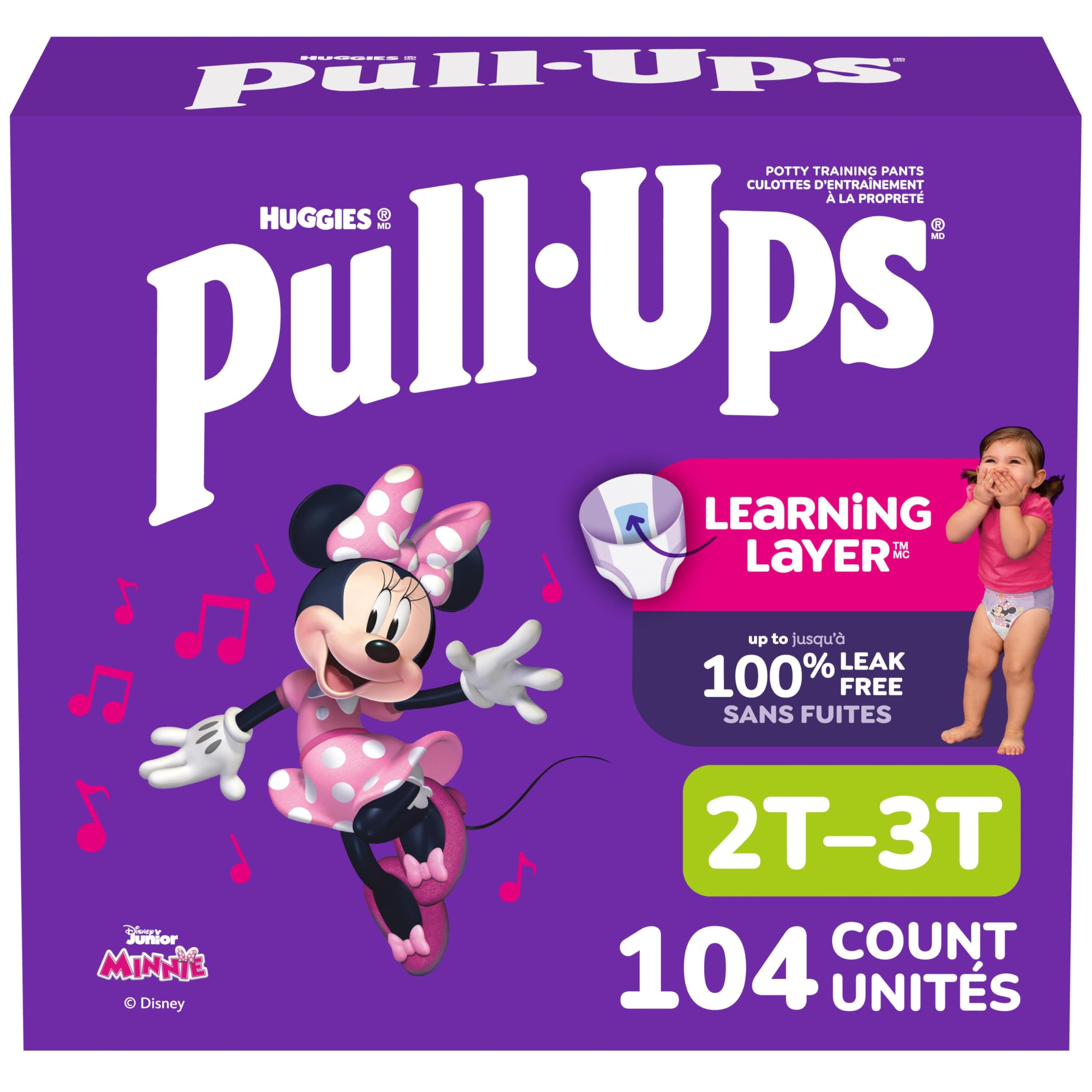 Pull-Ups Girls' Potty Training Pants, 2T-3T (16-34 lbs), 104 Count