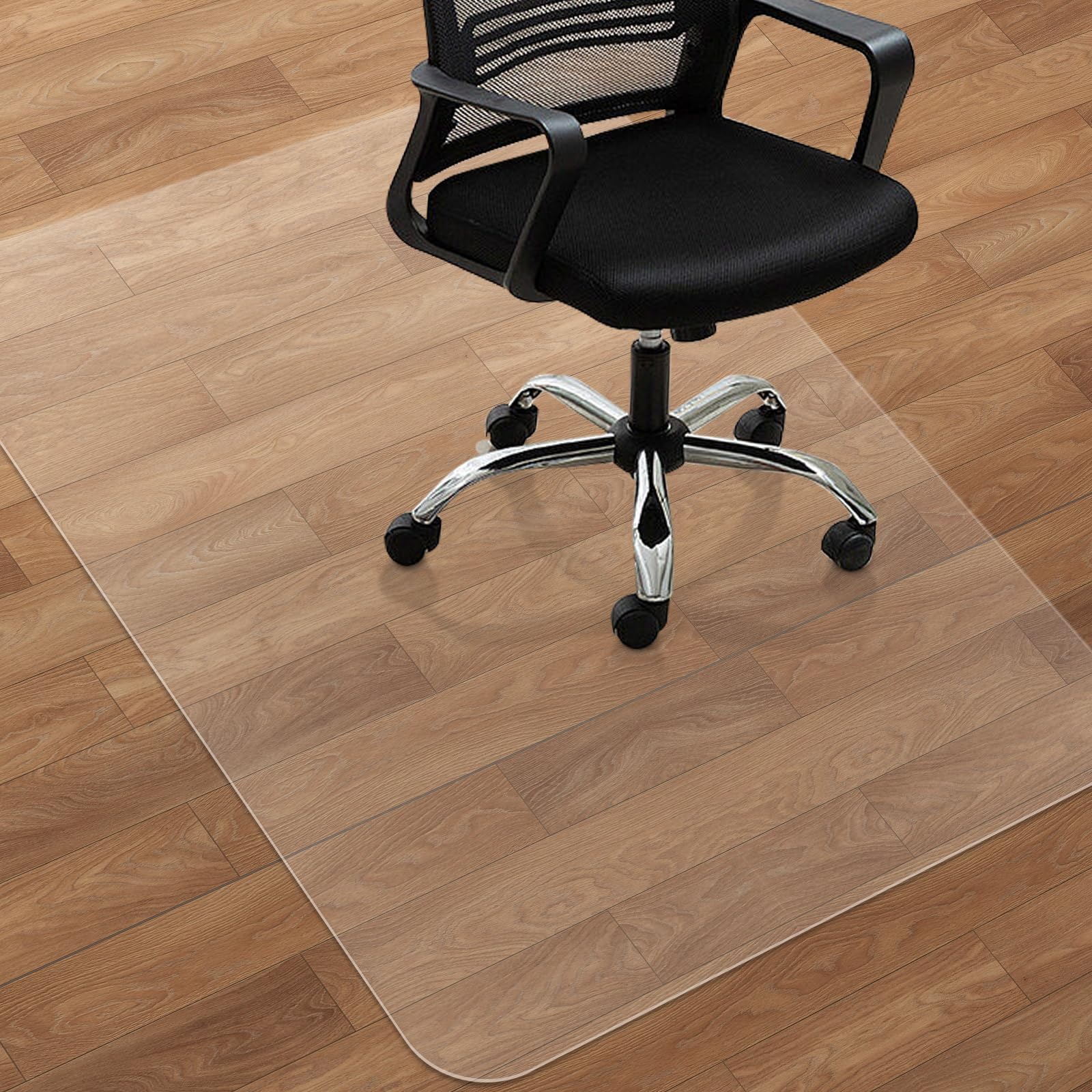 SHAREWIN Large Office Chair Mat for Hard Floors - 59''x47'',Heavy Duty Clear Wood/Tile Floor Protector PVC Transparent