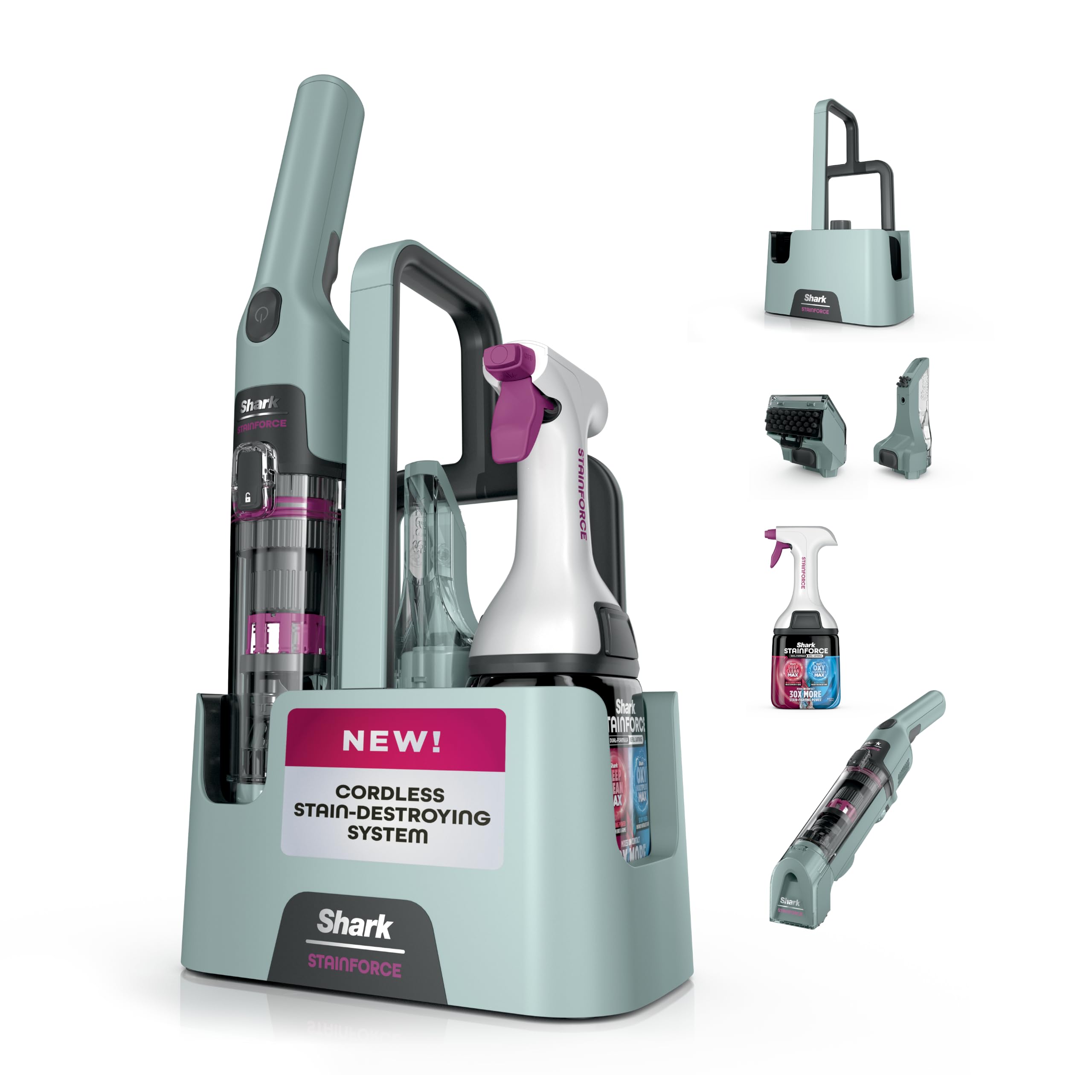 Shark StainForce Cordless Stain, Odor & Urine Remover,2 Tools, Caddy HX101C