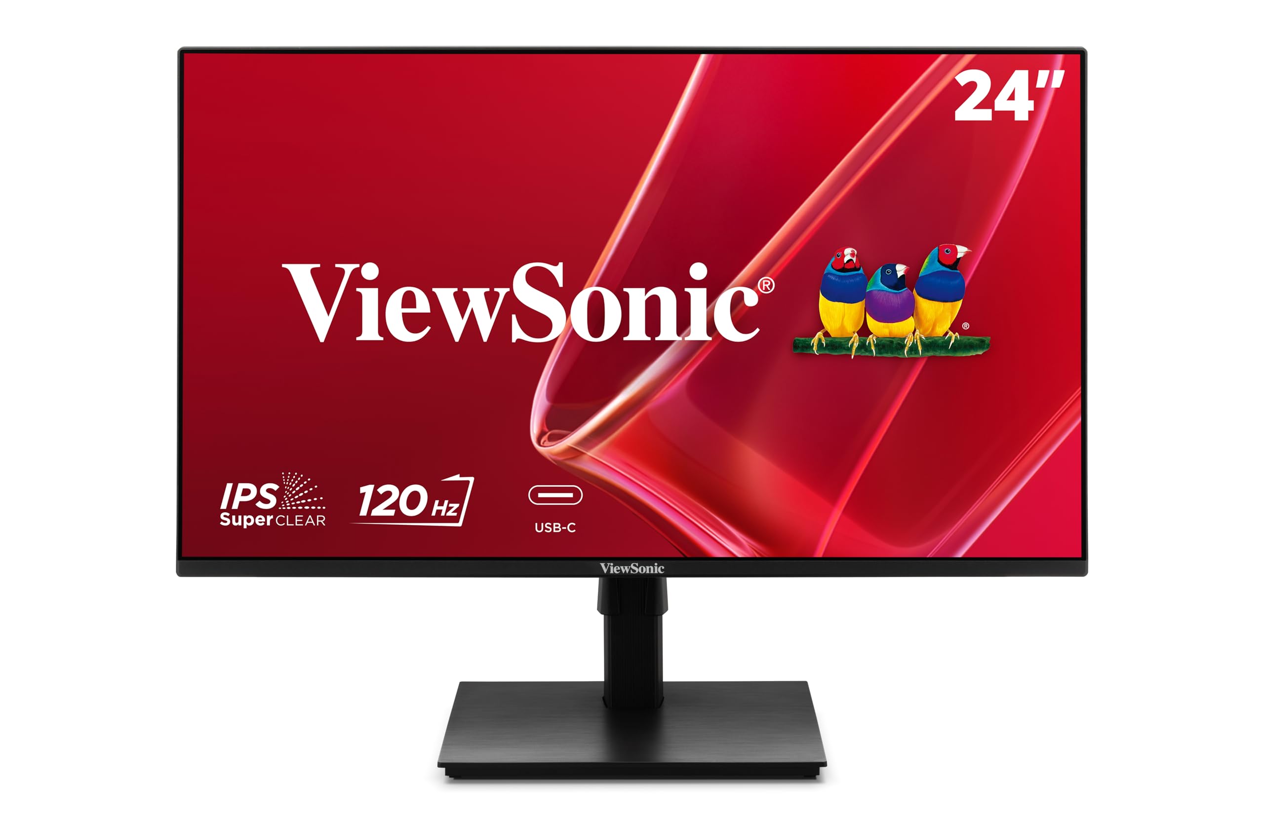 Viewsonic VA2448-MHU 24 Inch Full HD 1080p IPS Monitor with 120Hz, Variable Refresh Rate, Eye Care, HDMI, VGA, and USB C Inputs for Home and Office