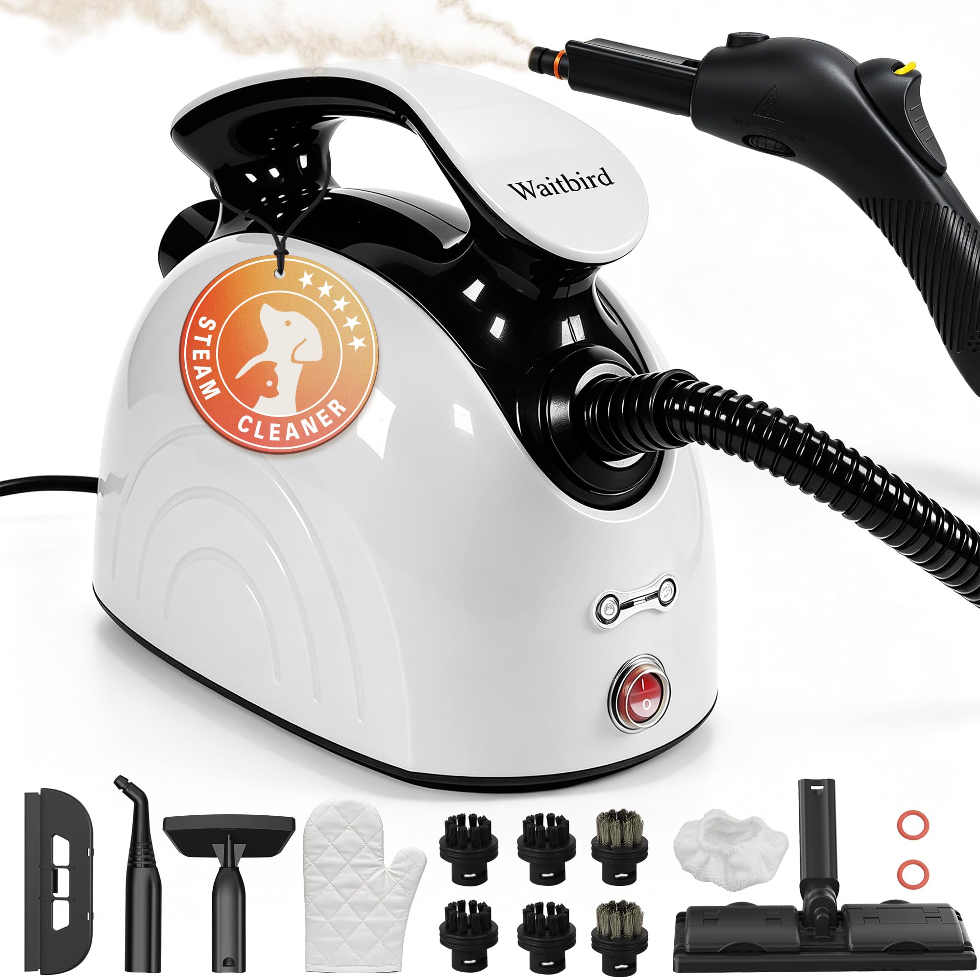 Waitbird 300°F Steam Cleaner for Grout and Tile, 4.5 Bar Steamer for Home