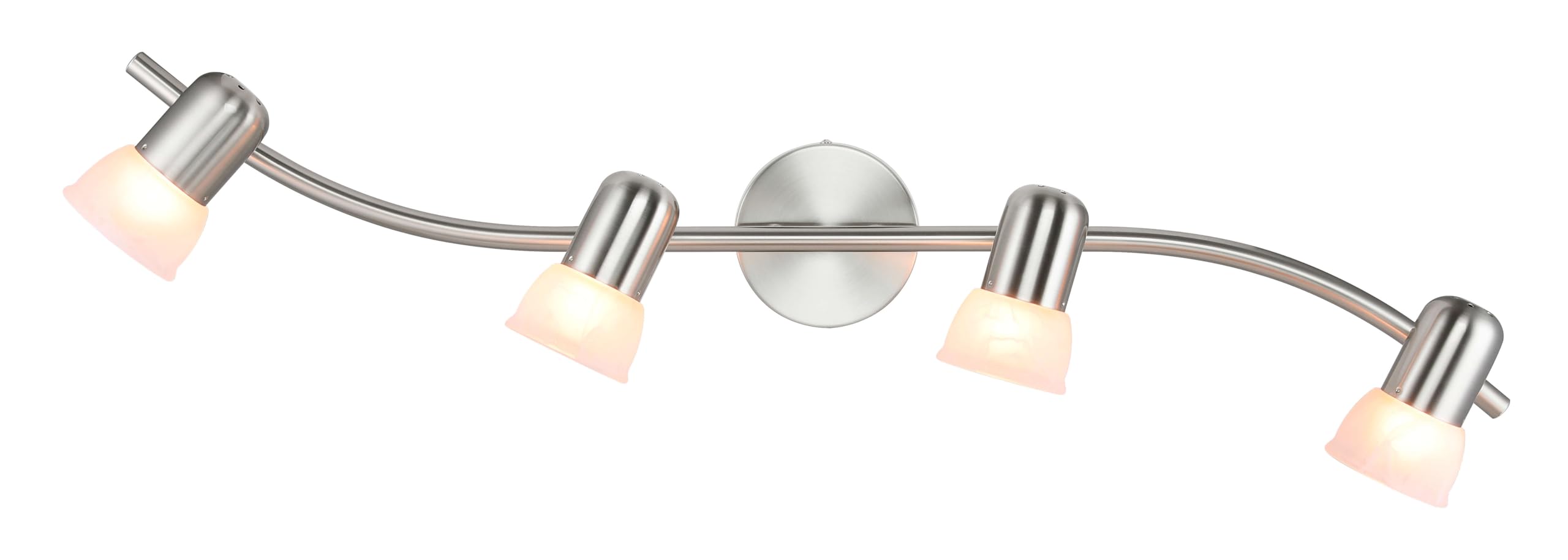 XiNBEi Lighting 4 Light S-Shaped Track Lighting Bar for Kitchen, Nickel