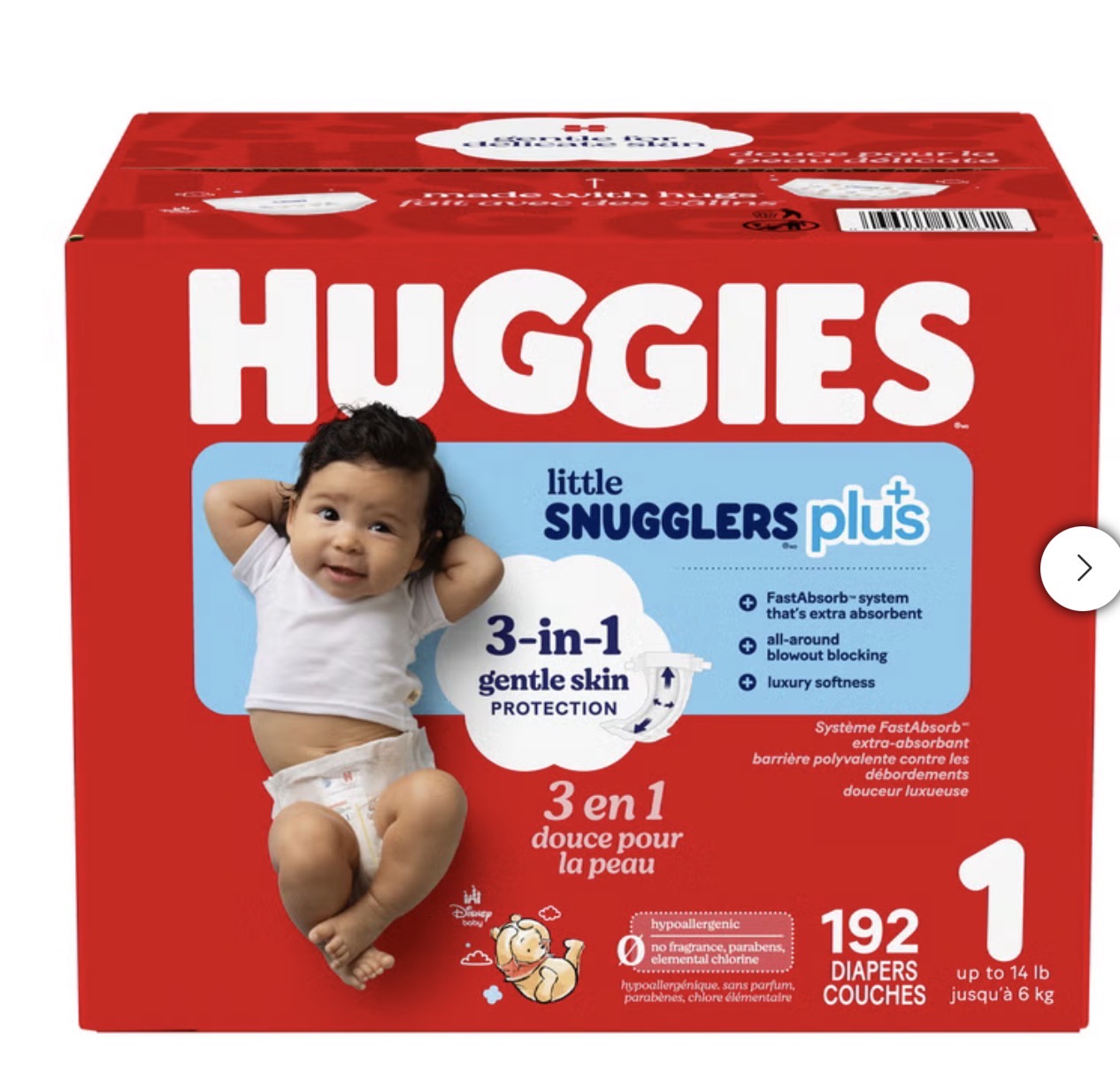 Huggies Little Snugglers Plus Diapers, Sizes 1 - 2