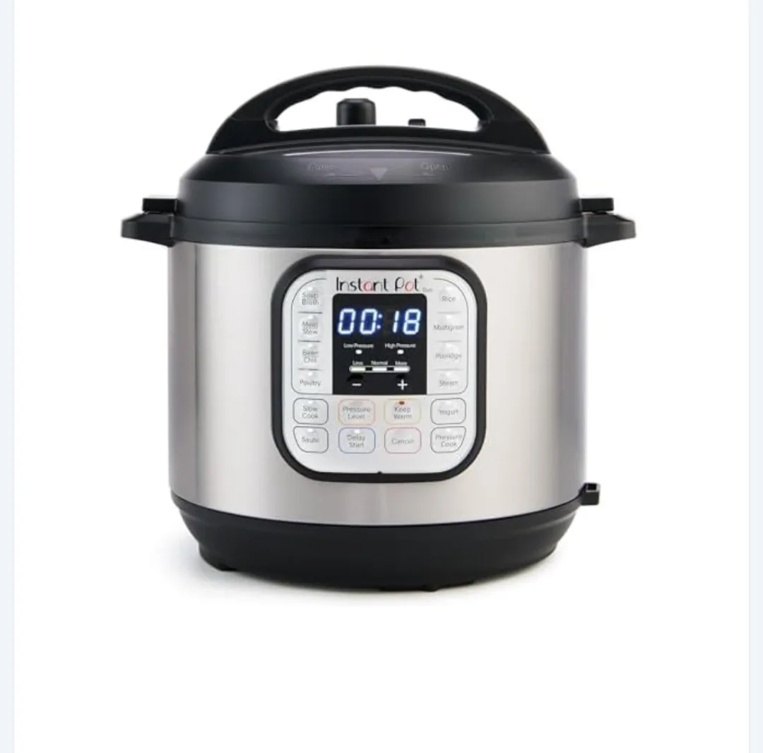 Instant Pot Duo 7-in-1 Electric Pressure Cooker, Slow Cooker, Rice Cooker, Steamer, Sauté, Yogurt Maker, Warmer & Sterilizer, Includes App with Over 800 Recipes, Stainless Steel, 8 Quart