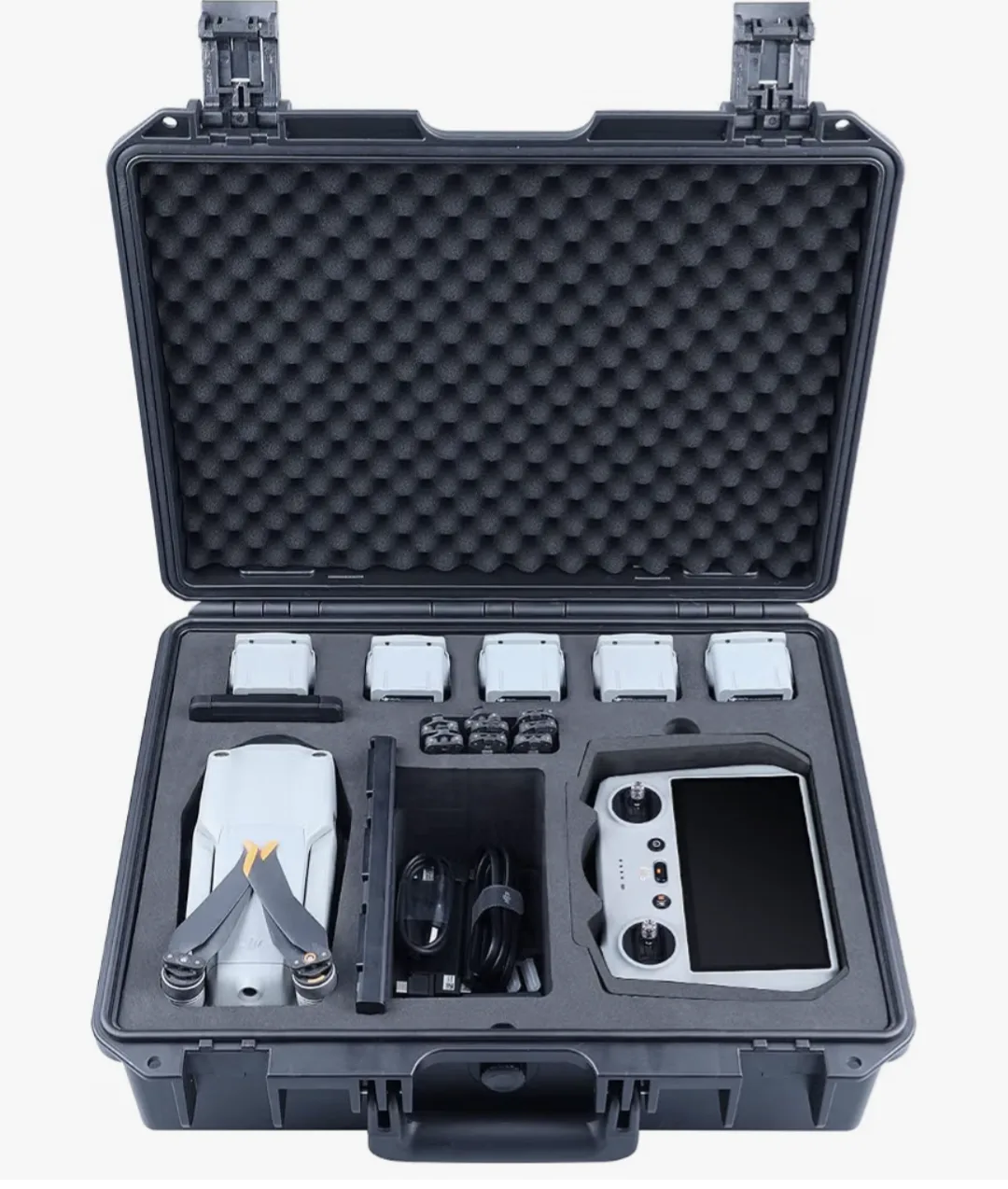 2022 Lykus Titan MA230 Waterproof Case for DJI Air 2S/Mavic Air 2 and RC Pro Smart Controller, Suitable for RC Pro and Standard Controller [CAFFER ONLY], Schwarz., Schwarz, Monter le nouveau contrôleu