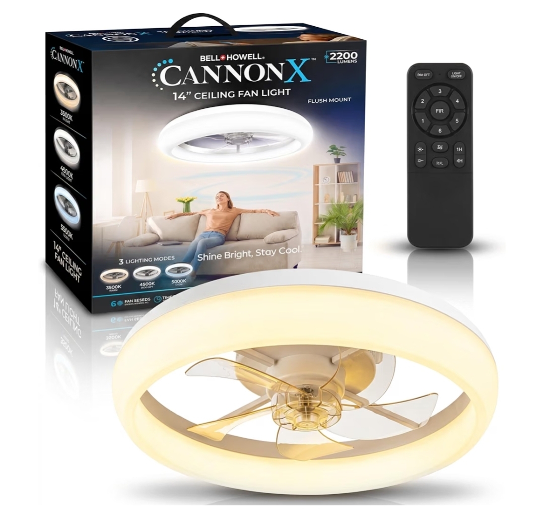 Mount Light Fixture Chandelier Fan for Bedroom, Kitchen, Reversible Motor with 6 Speeds, 3 CCT 3500K-5500K