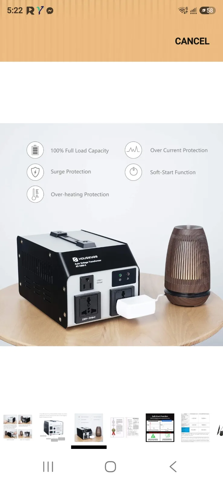 1000 Watt Auto Step Up Step Down Voltage Transformer Convert from 110-120 Volt to 220-240 Volt and from 220-240 Volt to 110-120 Volt, Circuit Breaker Protection