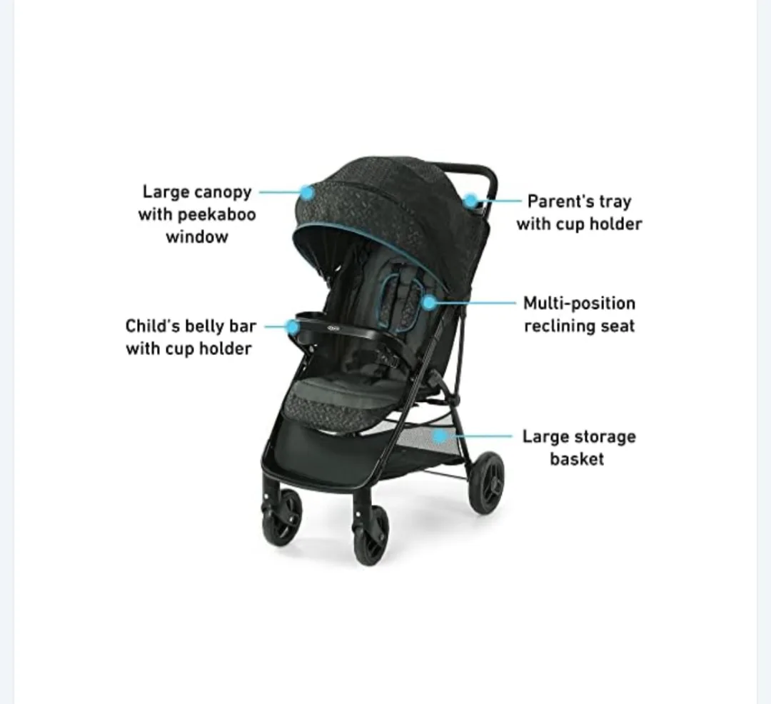 Graco NimbleLite Stroller, Lightweight Baby Stroller, Gotham