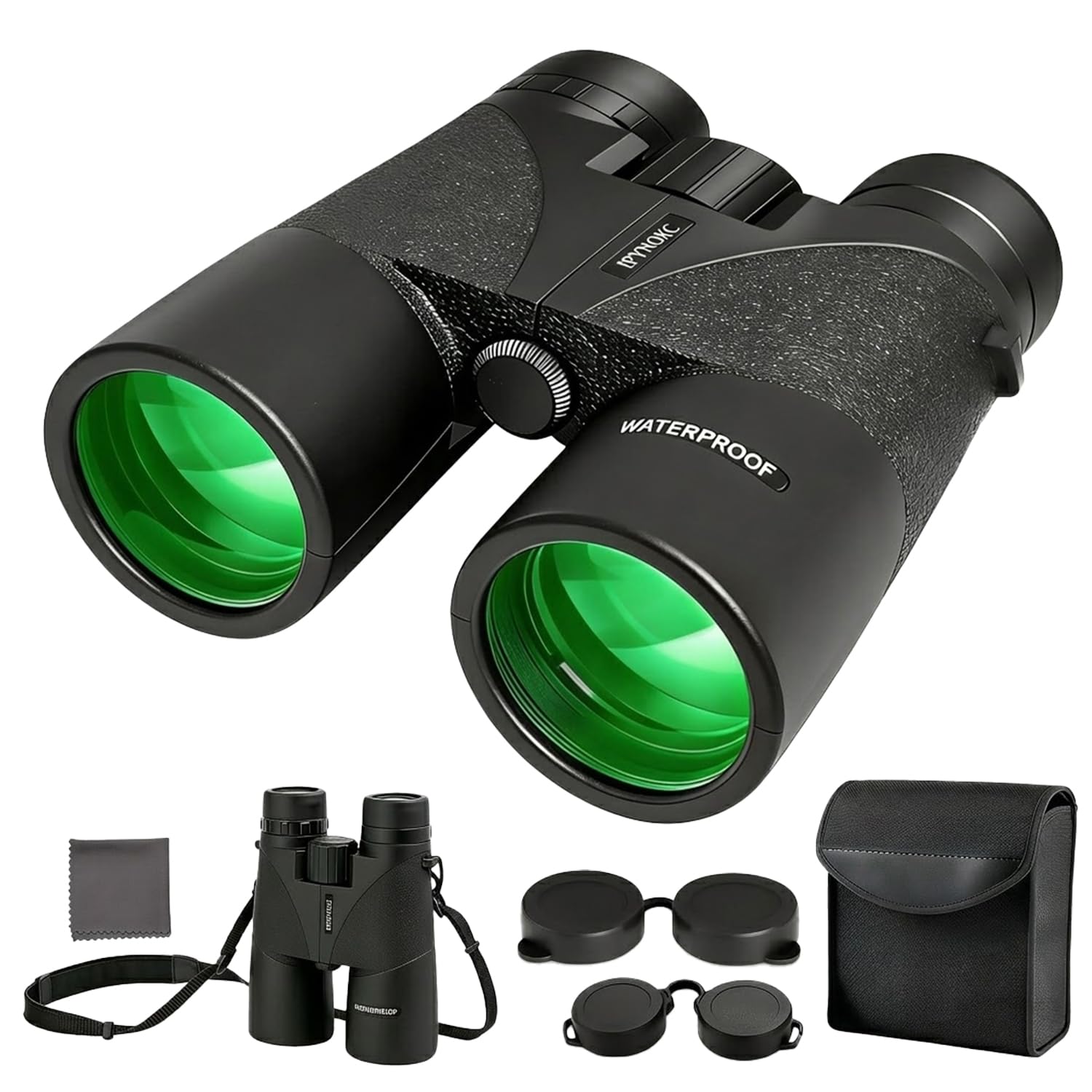 12x42 HD Waterproof Binoculars for Adults-High Power FMC-Low Light Phone Adapter & Tripod Ready for Birding Hunting Travel Cruise Stargazing