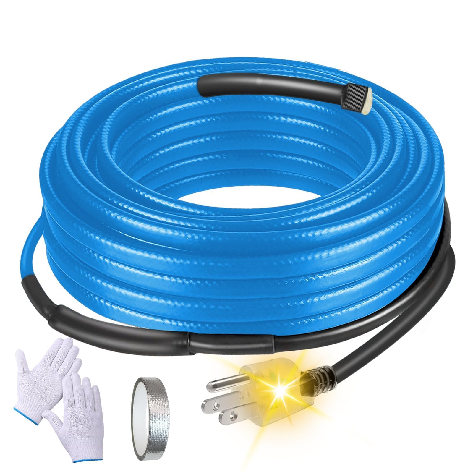 2ft Heat Tape with Thermostat, Self-regulating Heat Trace for Water Pipes