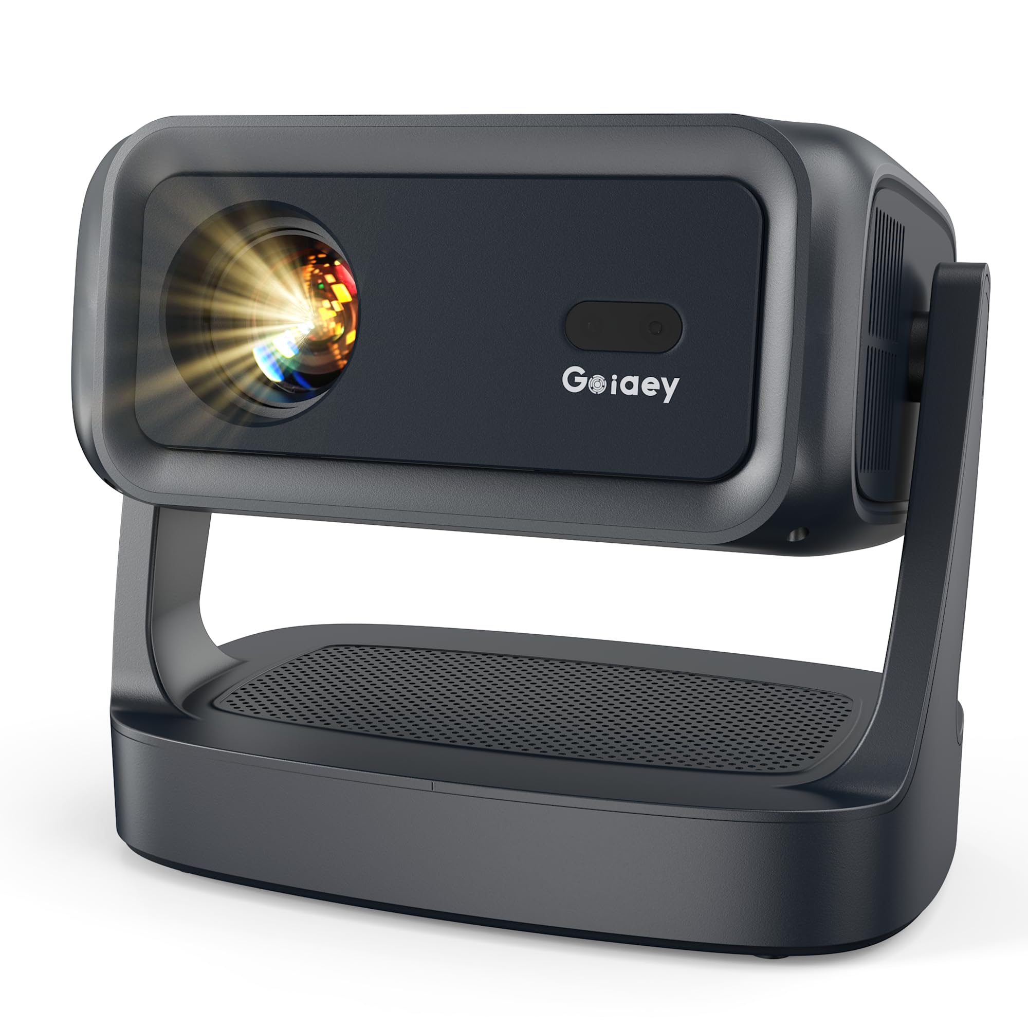 [3000 ANSI/ 330°Stand/Built in Apps] 4K-Projector with WiFi and Bluetooth 5.4, Goiaey GO2 Mini Outdoor Projector with Auto Focus, DoIby, Zoom, Portable Projector for Bedroom/Home/Ceiling