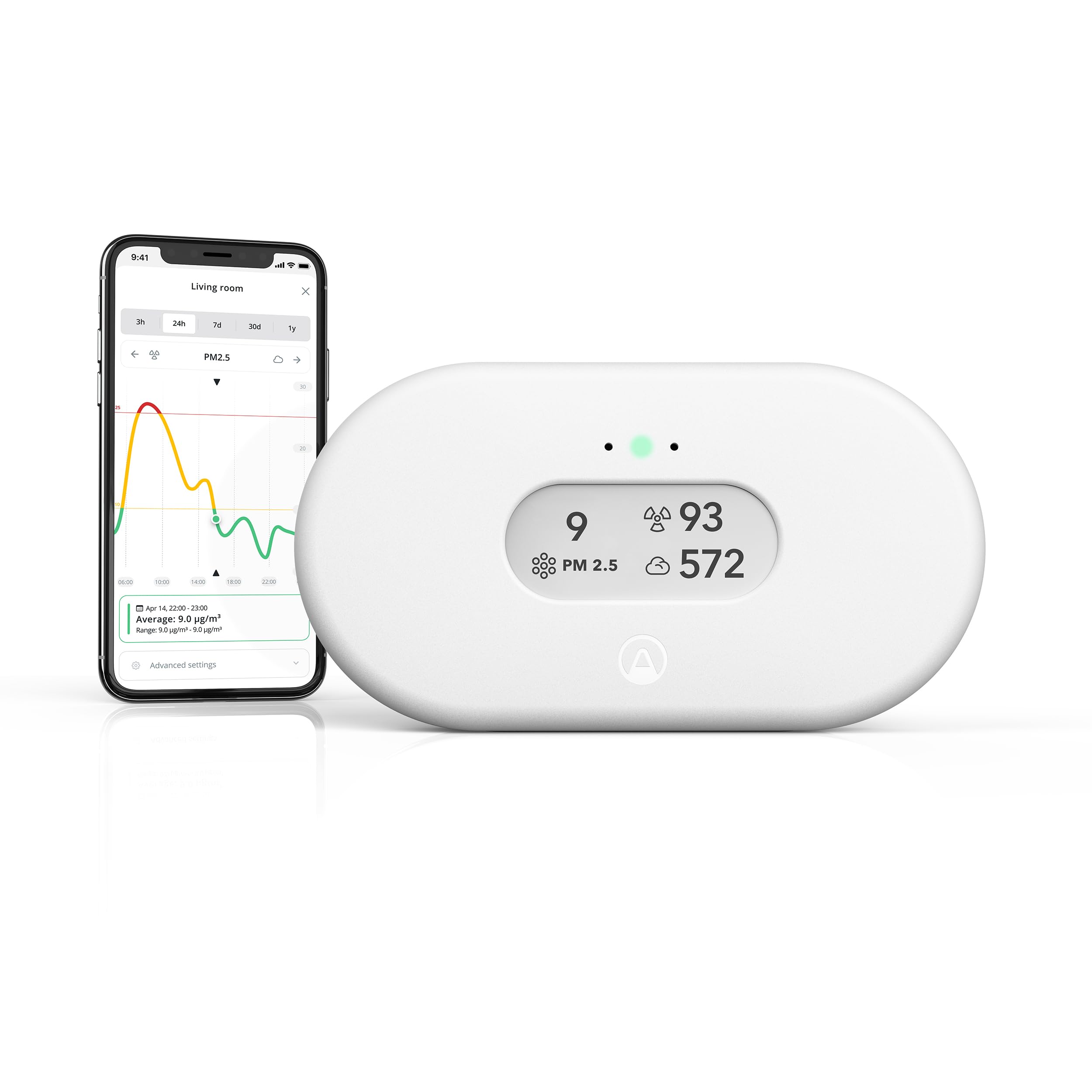 Airthings 2960 View Plus - Radon & Air Quality Monitor (PM, CO2, VOC, Humidity, Temp, Pressure)