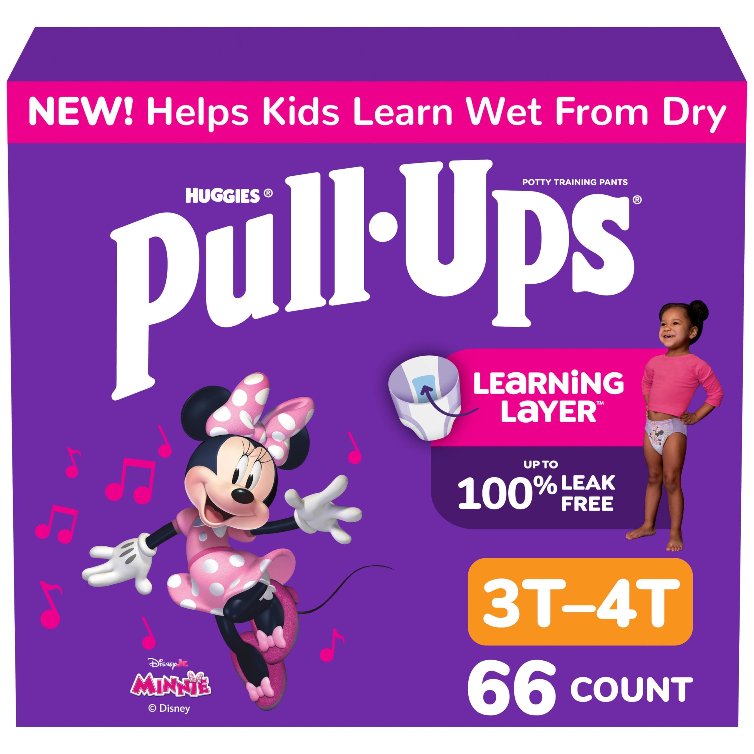 Pull-Ups Learning Designs, Girls Potty Training Pants, 3T-4T, 66 Ct.