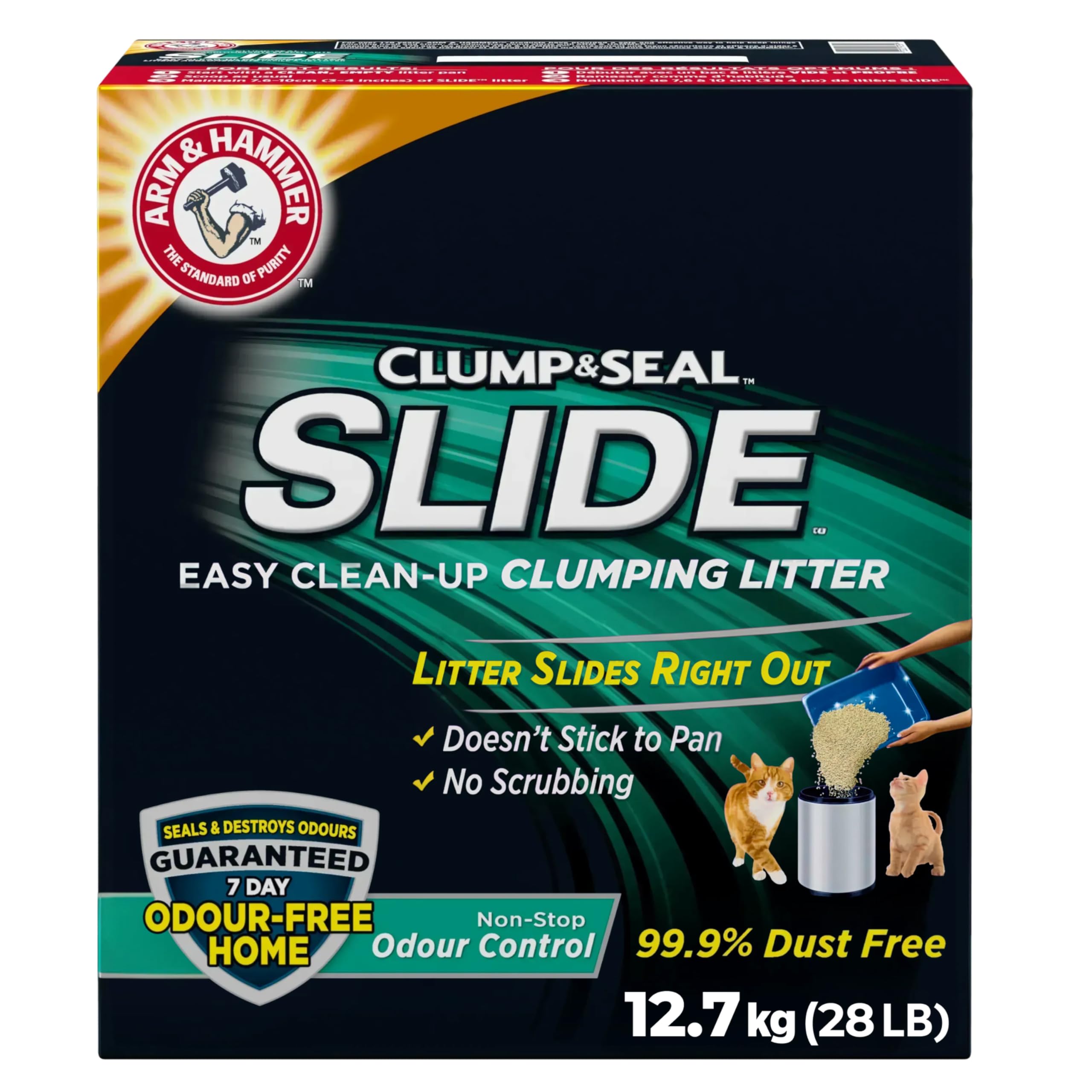 Arm & Hammer Clumping Cat Litter, Clump & Seal Slide, 12.7 kgv