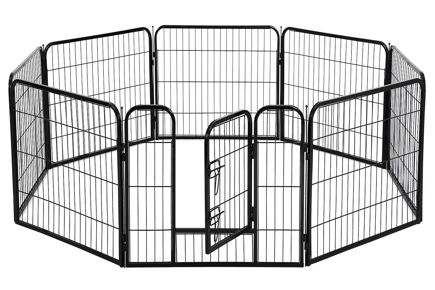 BestPet Heavy Duty Pet Playpen Dog 24" 32" 40" 8 Panels Exercise Pen Cat Fence, Puppy Exercise Dog Fence, Indoor Outdoor 32 inches Wide Dog Playpen (32" Height)