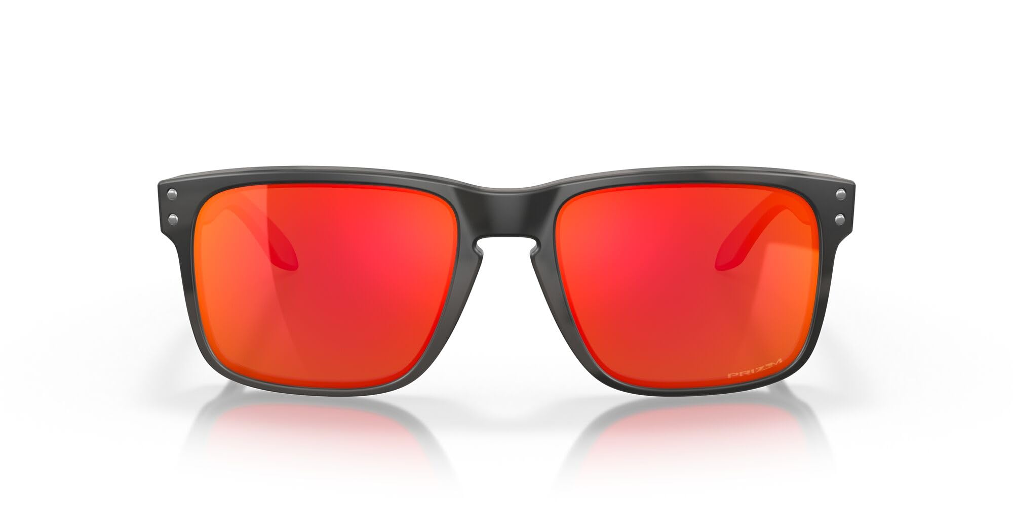 Oakley Men's OO9102 Holbrook Square Sunglasses, Matte Black Camo/Prizm Ruby, 57 mm