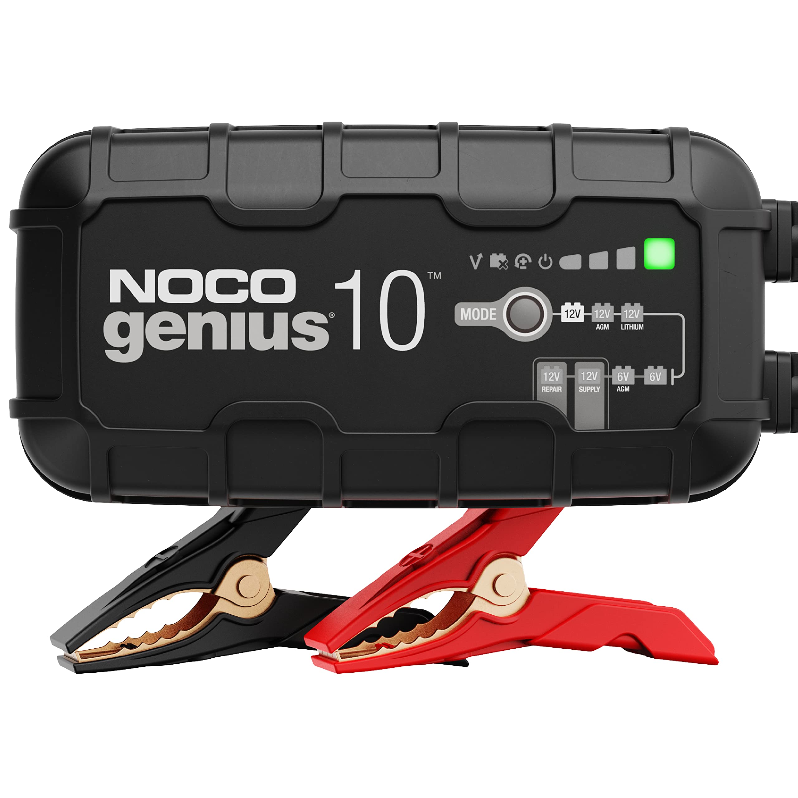 NOCO GENIUS10: 10A 6V/12V Smart Battery Charger ? Automatic Maintainer, Trickle Charger & Desulfator with Overcharge Protection & Temperature Compensation ? for Lead-Acid & Lithium Batteries