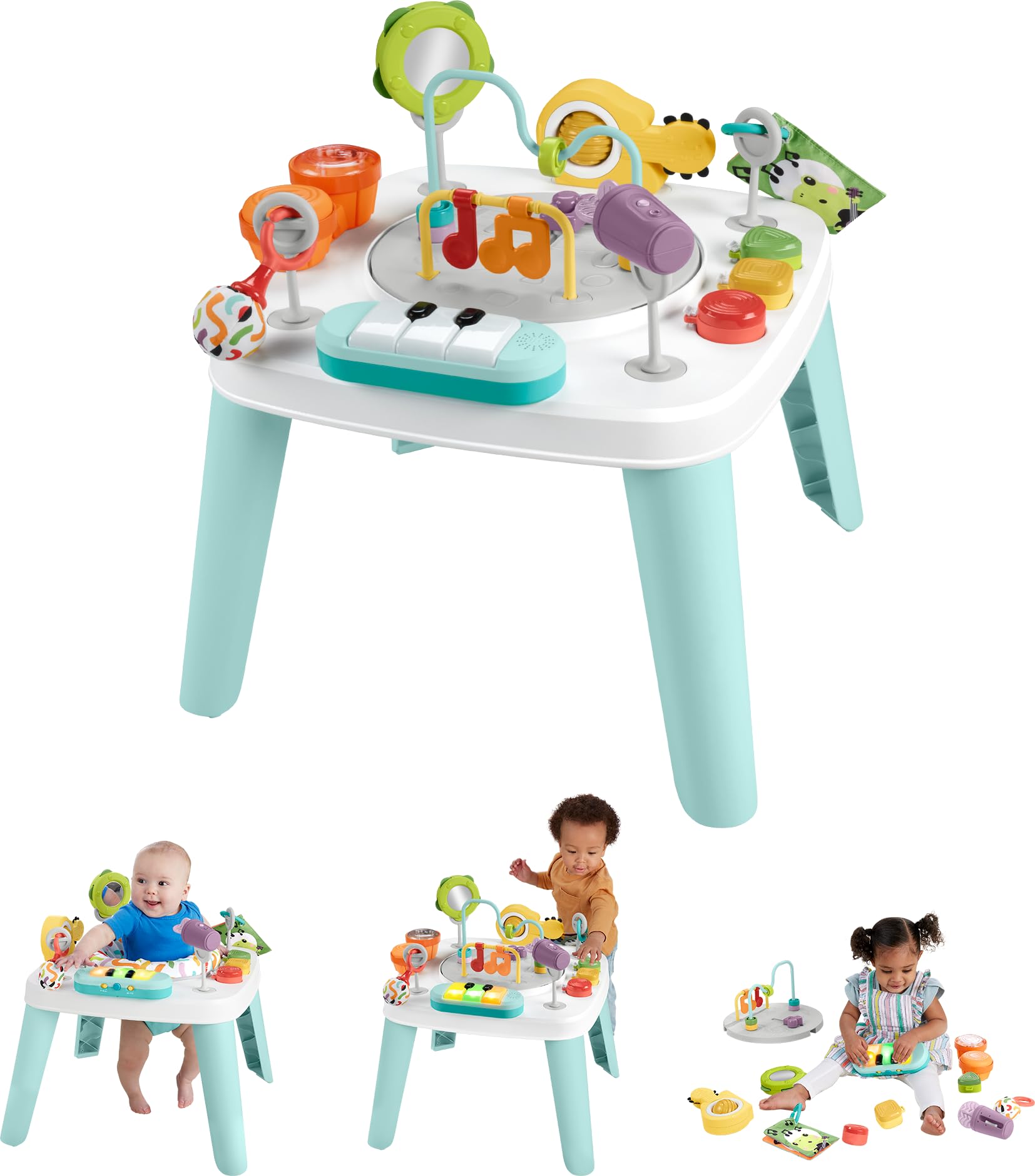 ?Fisher-Price Baby to Toddler Toy 3-in-1 Hit Wonder Activity Center & Play Table with Music Lights & Developmental Activities