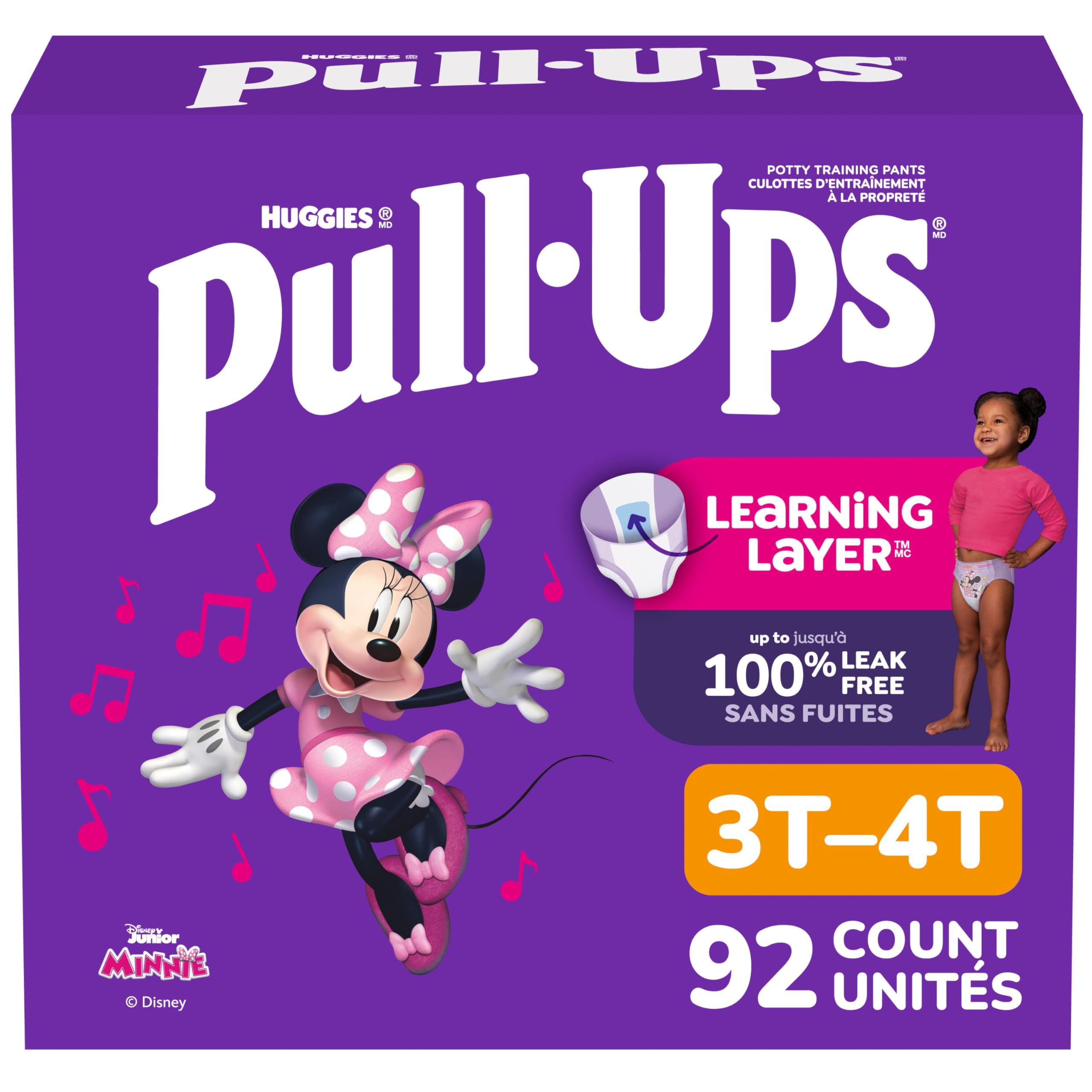 Pull-Ups Girls' Potty Training Pants, 3T-4T (32-40 lbs), 92 Count