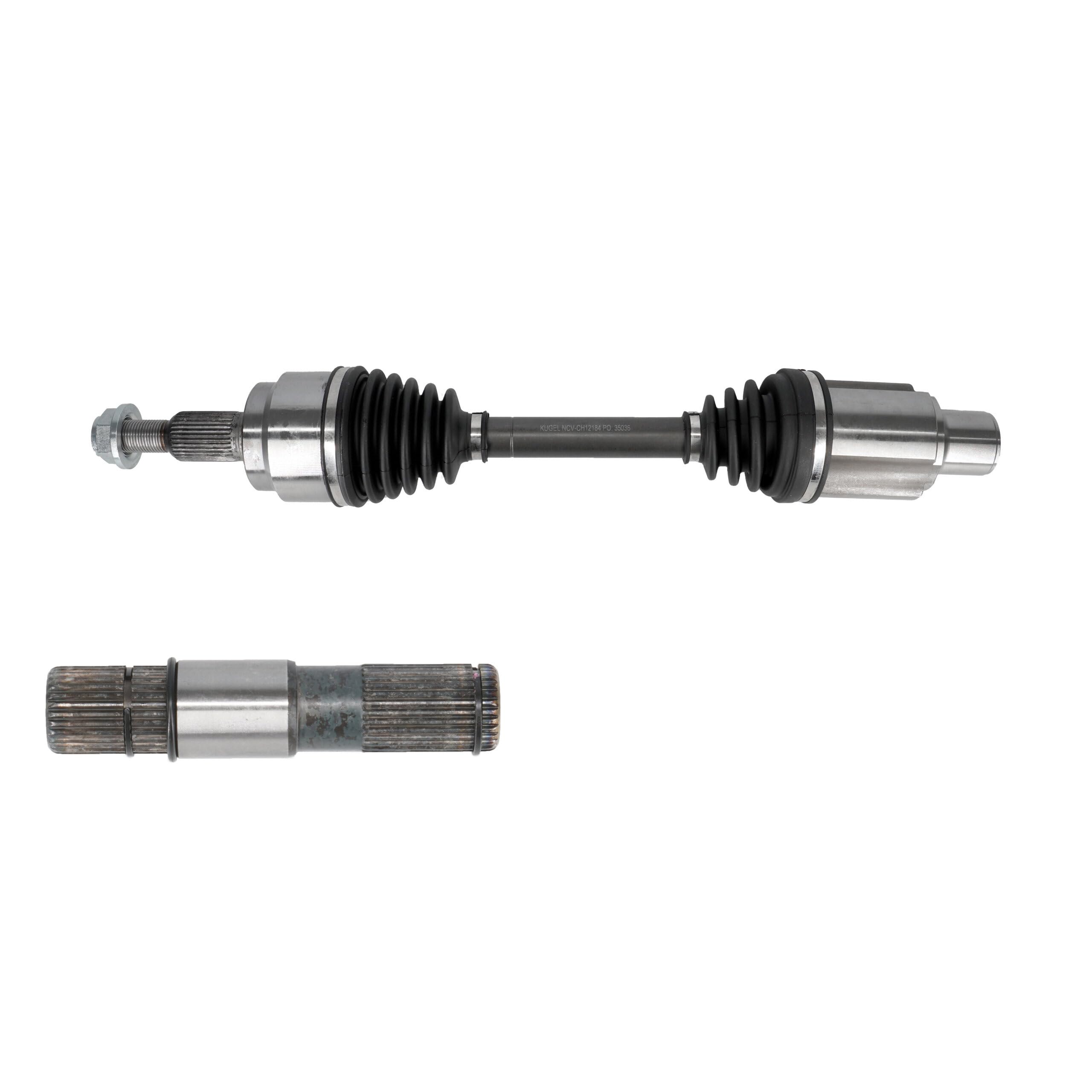 Kugel Front Left (Driver Side) CV Axle Drive Shaft Complete Assembly & Intermediate Kit Replacement For Dodge Ram 1500 4WD KCV-100191