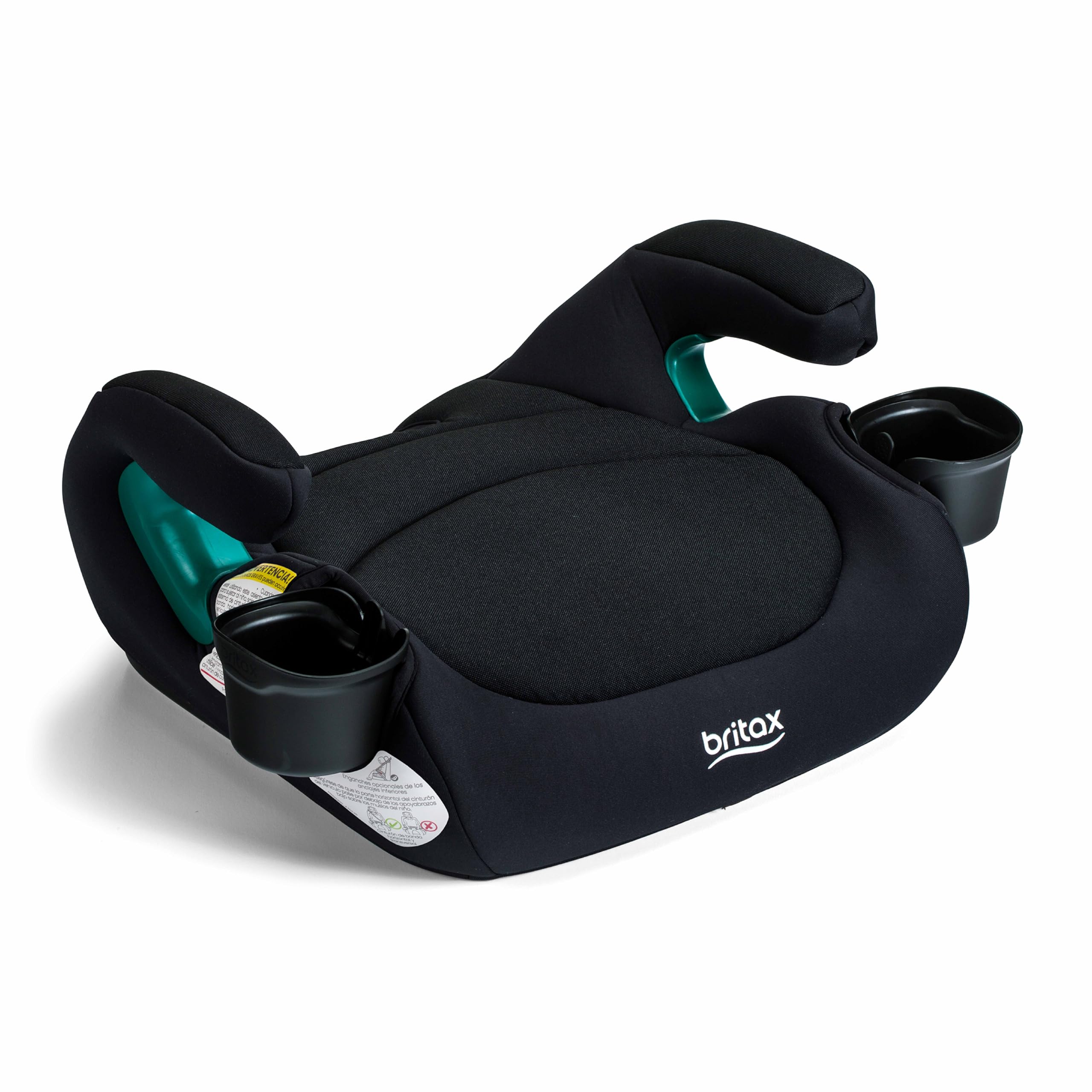 Britax UpNGo Backless Booster Car Seat, Lightweight and Portable Travel Booster with Slim Design and PosturePlus, Accommodates Kids up to 120 Lbs and 63 ? Raven Black