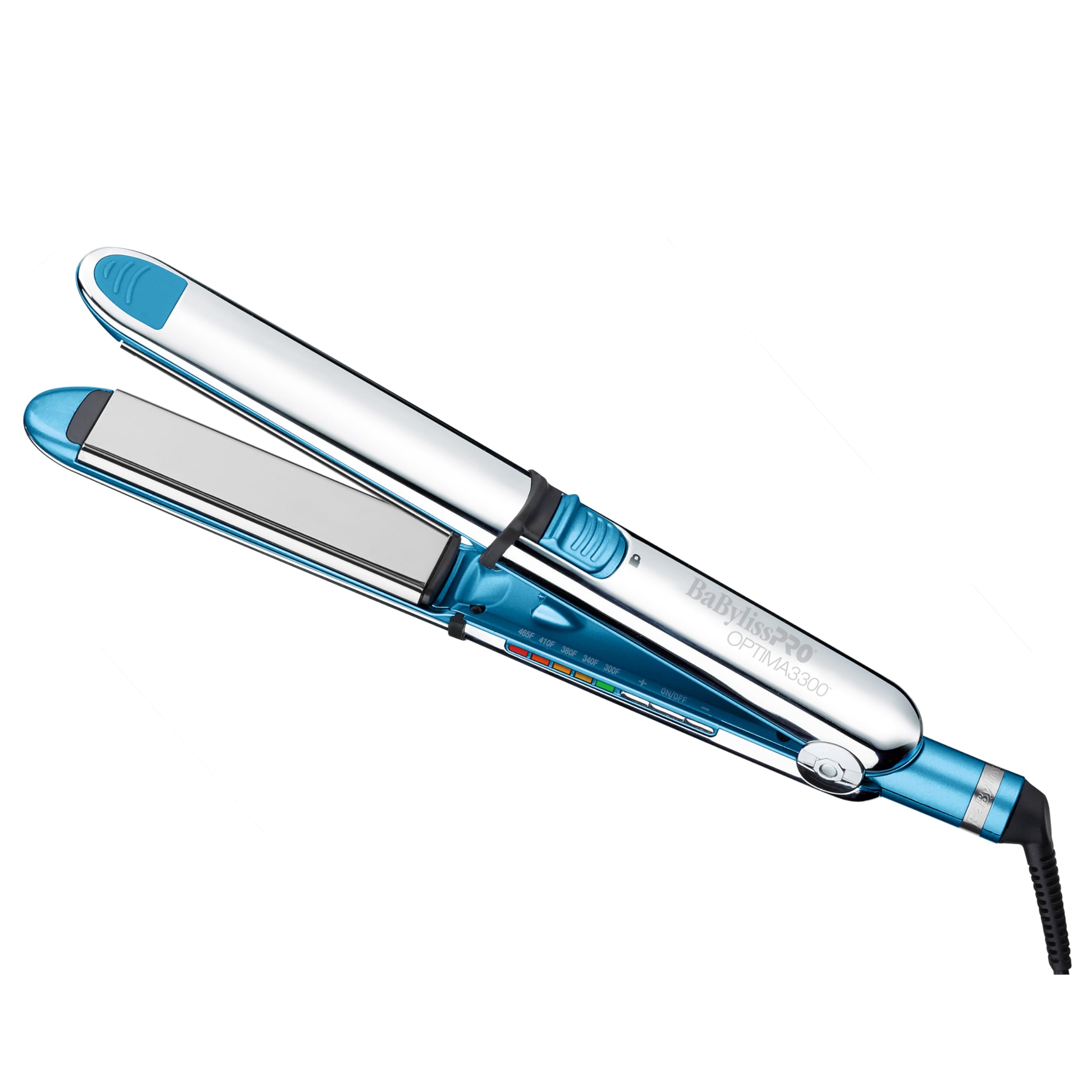 BaBylissPRO Nano Titanium Stainless Steel OPTIMA Hair Straightener, High Heat Professional Straightener, Heats To 465 °, Ion Generator for Smoothing, Curling, Dual Voltage