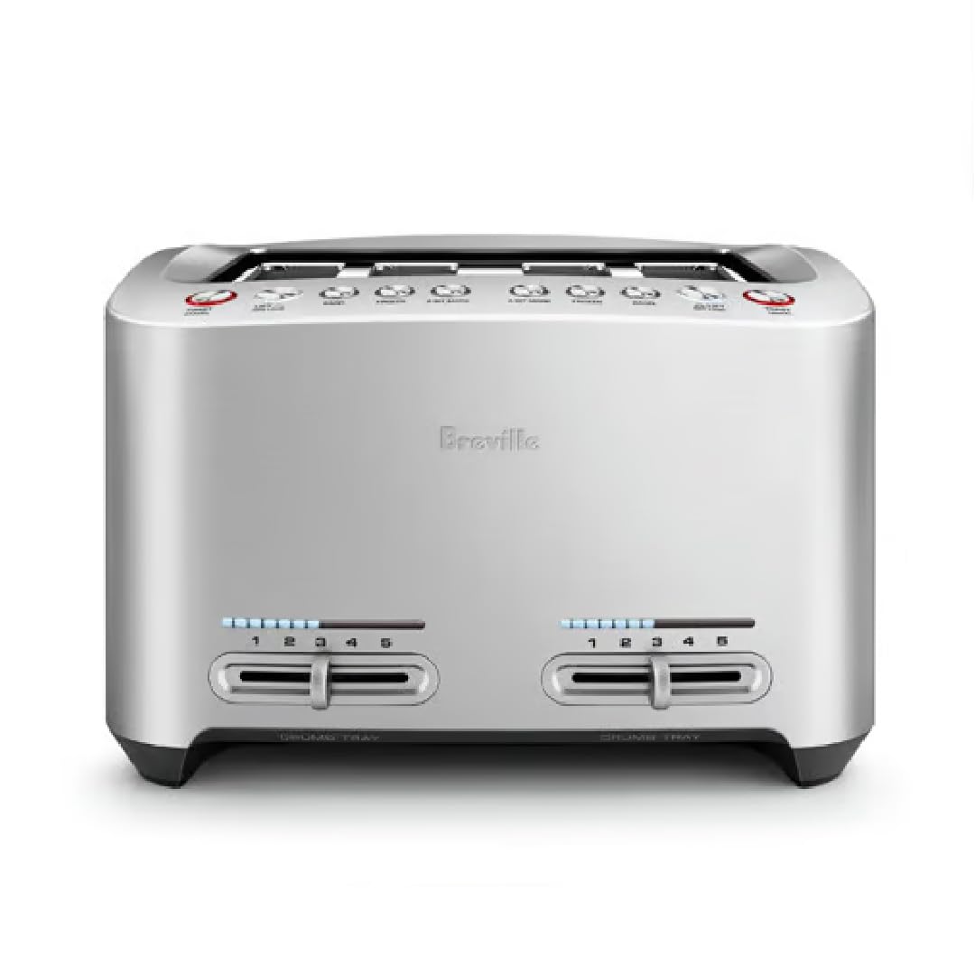 Breville 4-Slice Die-Cast Smart Toaster BTA840XL - BREBTA840XL, Programmable