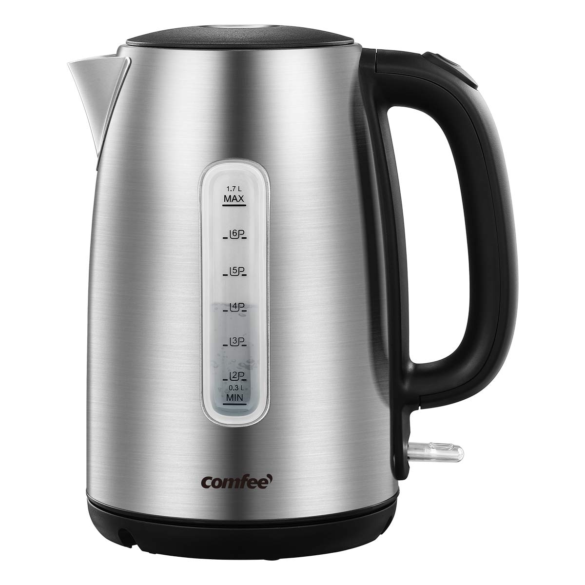 COMFEE' Stainless Steel Electric Kettle, 1.7L Tea Kettle Electric for Boiling Water, Hot Water Kettle 1500W Fast Boil with LED Light, Auto Shut-Off and Boil-Dry Protection