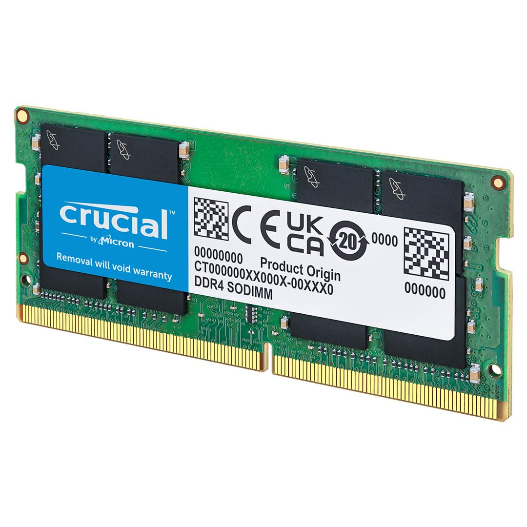 Crucial 32GB DDR4 RAM 3200MHz (PC4-25600), Downclockable to 2933/2666MHz Laptop Memory, SODIMM 260-Pin CL22, Compatible with 13th Gen Intel Core and AMD Ryzen 7000 - CT8G4SFRA32A