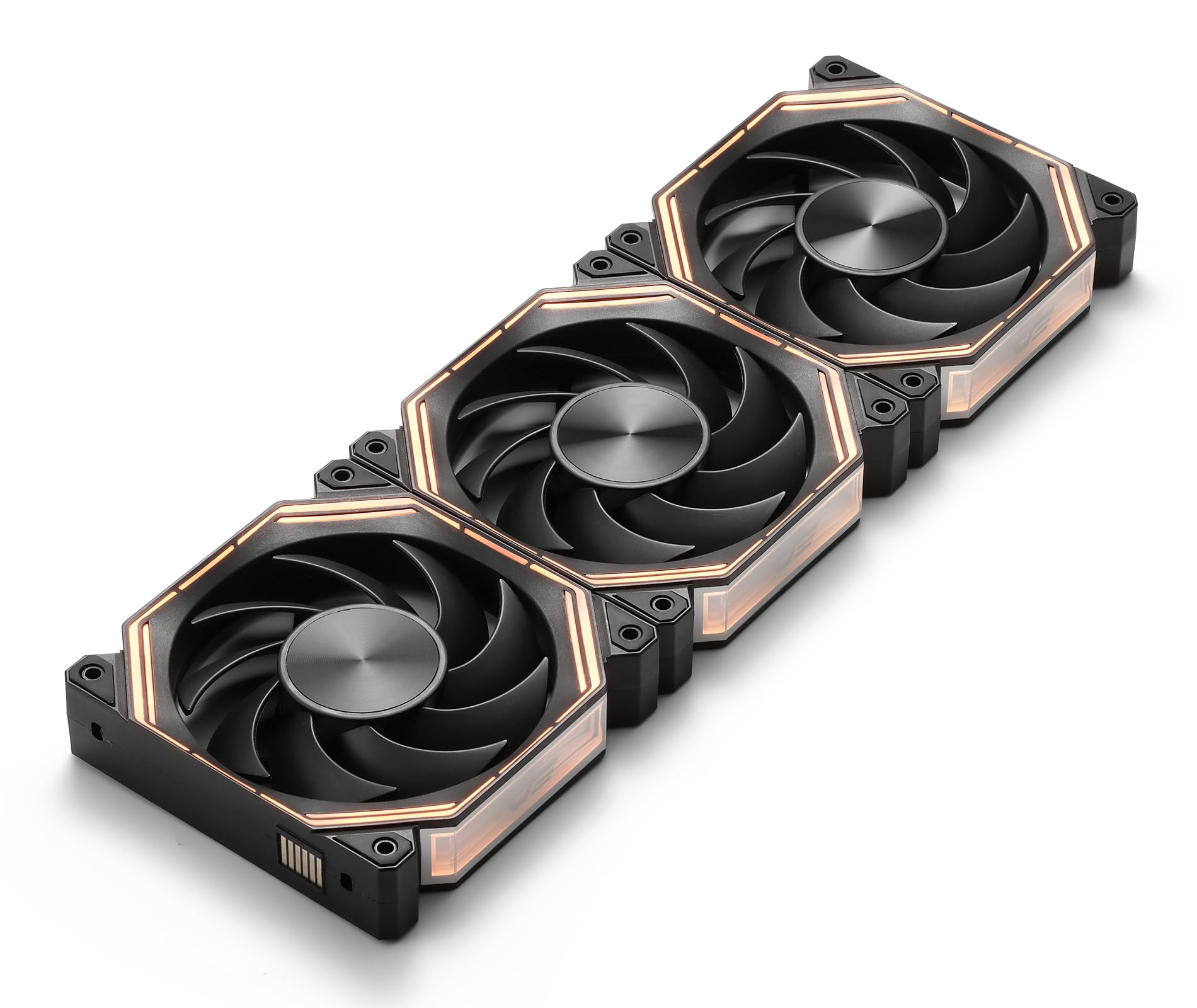 darkFlash INF34 120MM PC Case Fan, Daisy-Chain, up to 2000RPM Cooling, 4-Pin PWM, ARGB CPU Cooling Computer Fan, 3 Pack (Forward, Black)