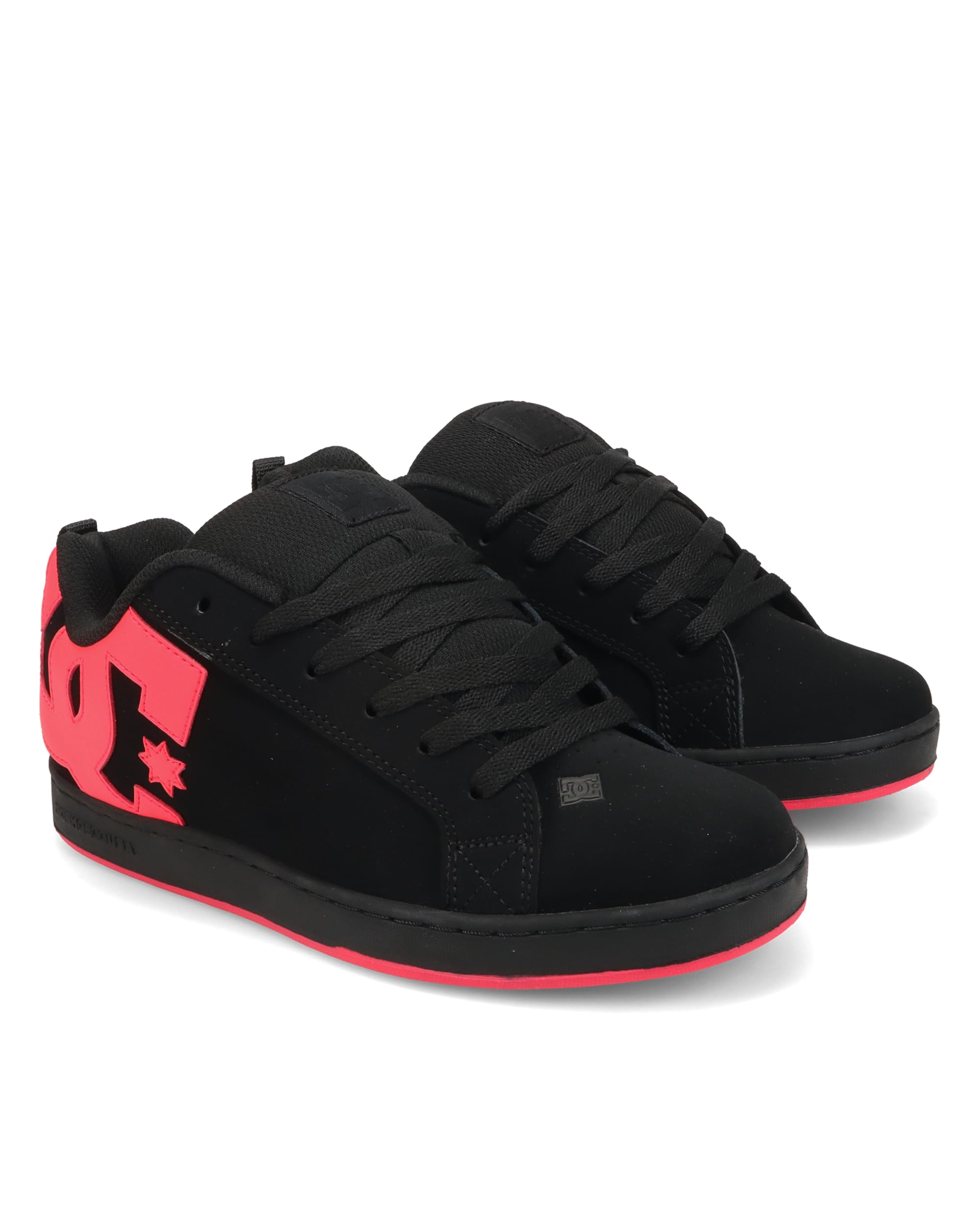 DC Women's Court Graffik Low Top Casual Skate Shoe, Black/Hot Pink, 5