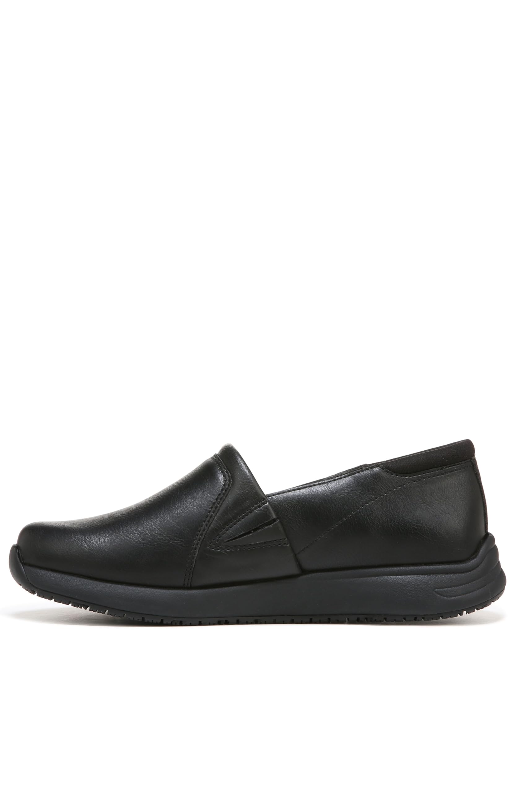 Dr. Scholl's Shoes Women's Dive in Slip Resisatnt Work Slip On Loafer, Black Smooth, 9.5 Wide