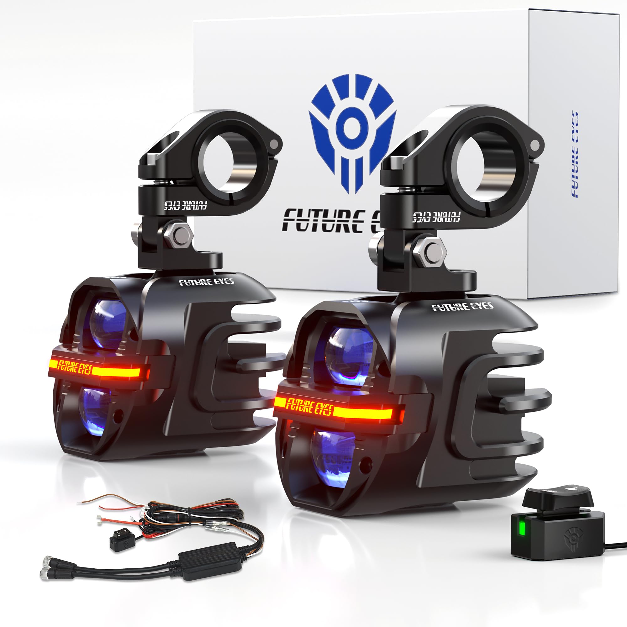 Future Eyes X80 Motorcycle Auxiliary Lights Driving Lights Fog Lights Kit