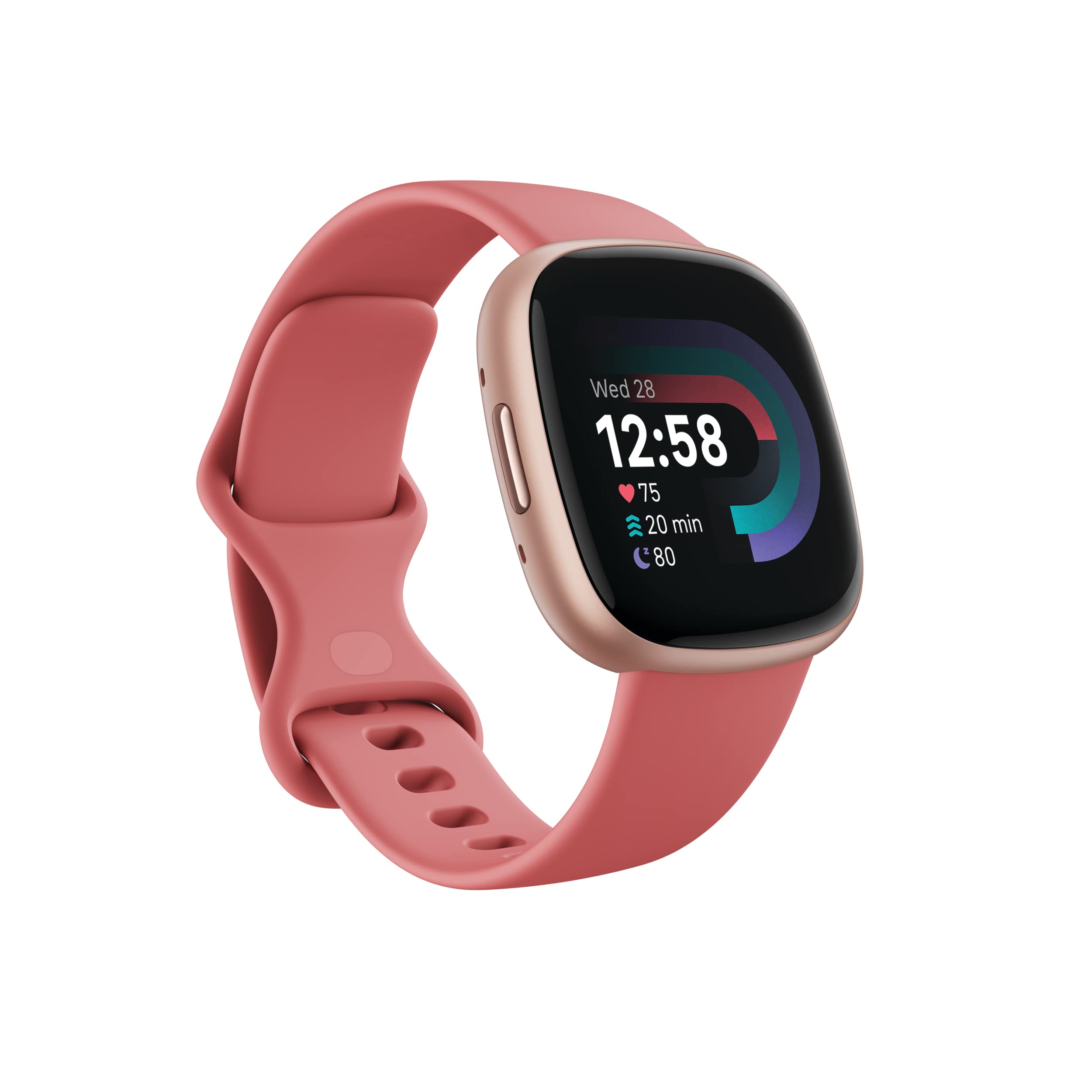 Google Fitbit Versa 4 - Fitness Smartwatch - Pink Sand / Copper Rose