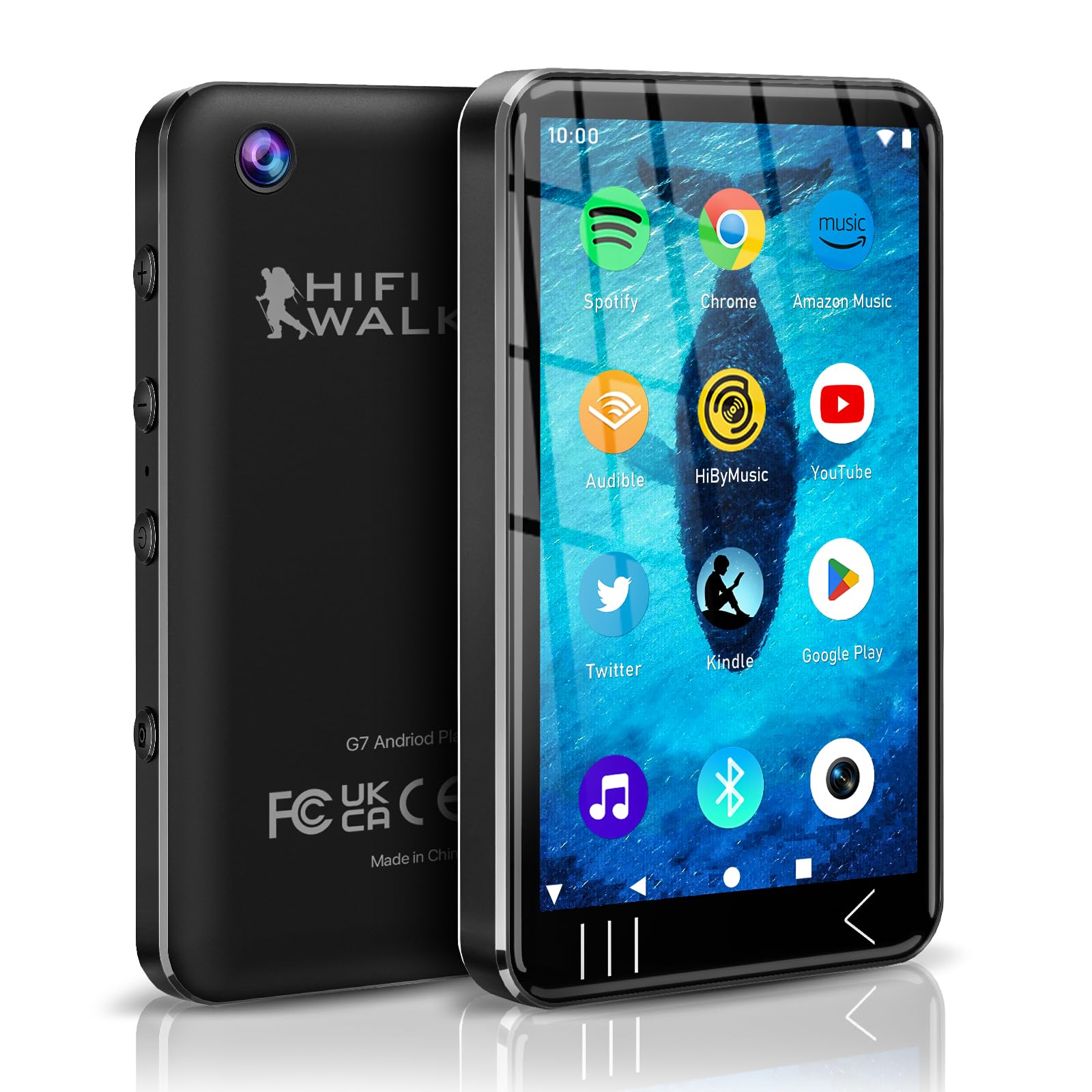 HIFI WALKER G7 MP3 Player with Camera and Spotify, MP3 Player with Bluetooth and WiFi, Android 80GB mp3 Player, Spotify MP4 Player with Speaker, Spotify, YouTube (80, GB)