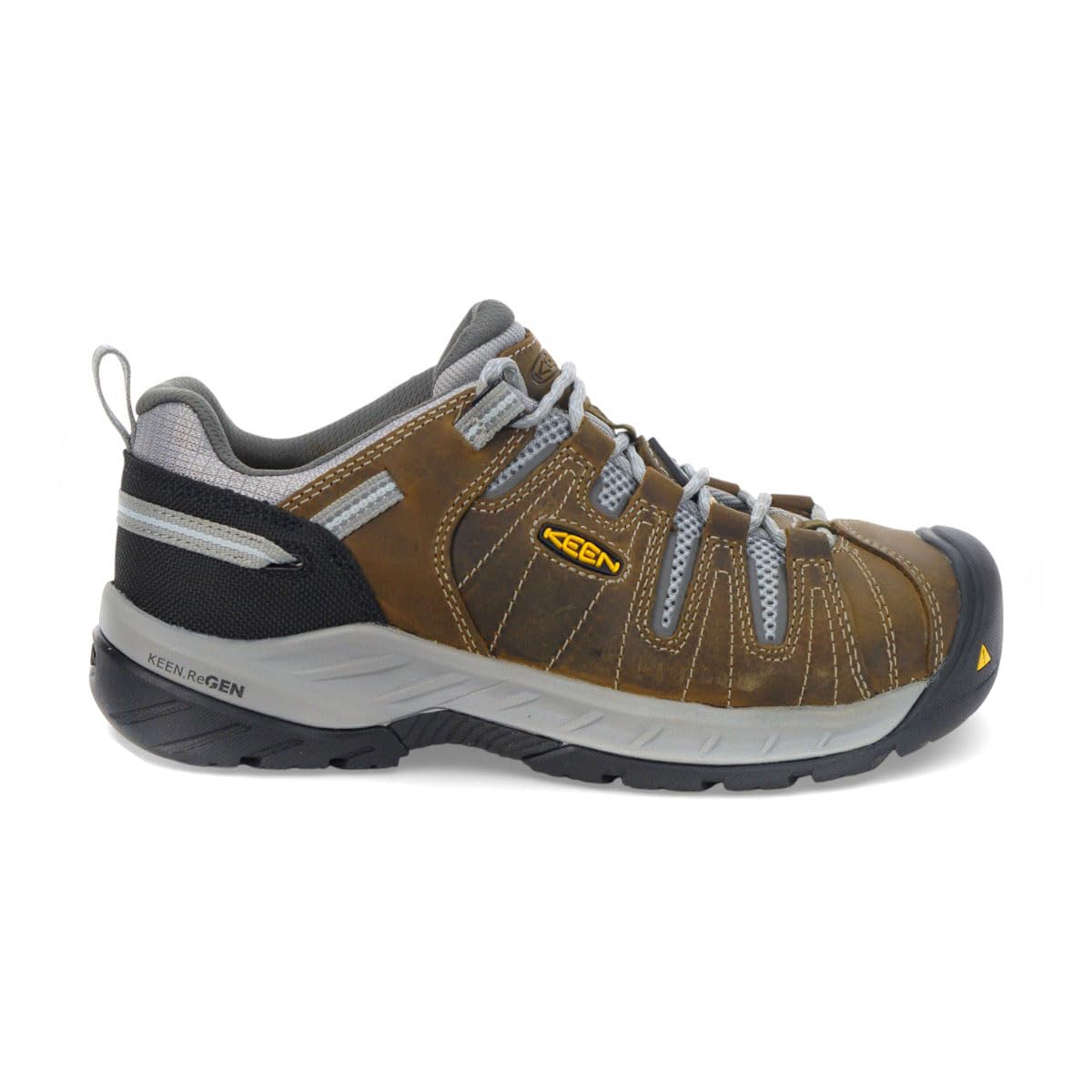 KEEN Utility Womens CSA Flint 2 Mid Steel Toe Construction Work Boots, Cascade Brown/Surf Spray, 8 D (Medium) US