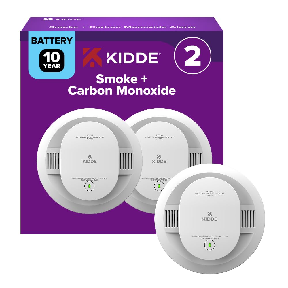 Kidde Smoke & Carbon Monoxide Detector, 10-Year Battery, 30CUD10, 2 Pack