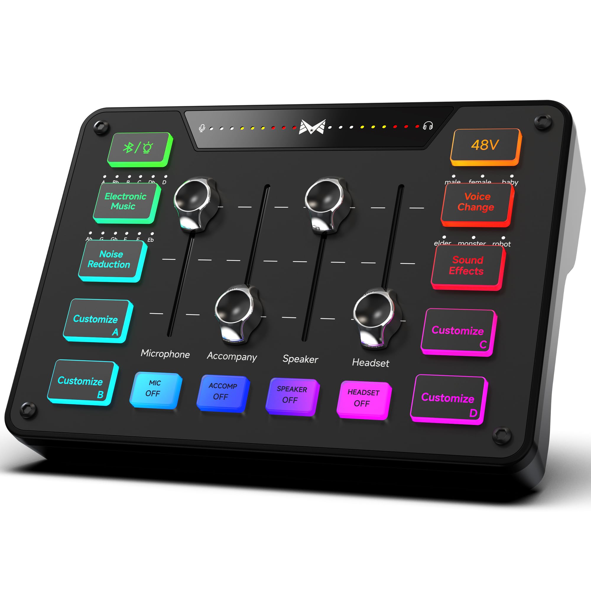 MAILANGSHI Gaming Audio Mixer for Streaming, XLR Mixer with Noise Reduction