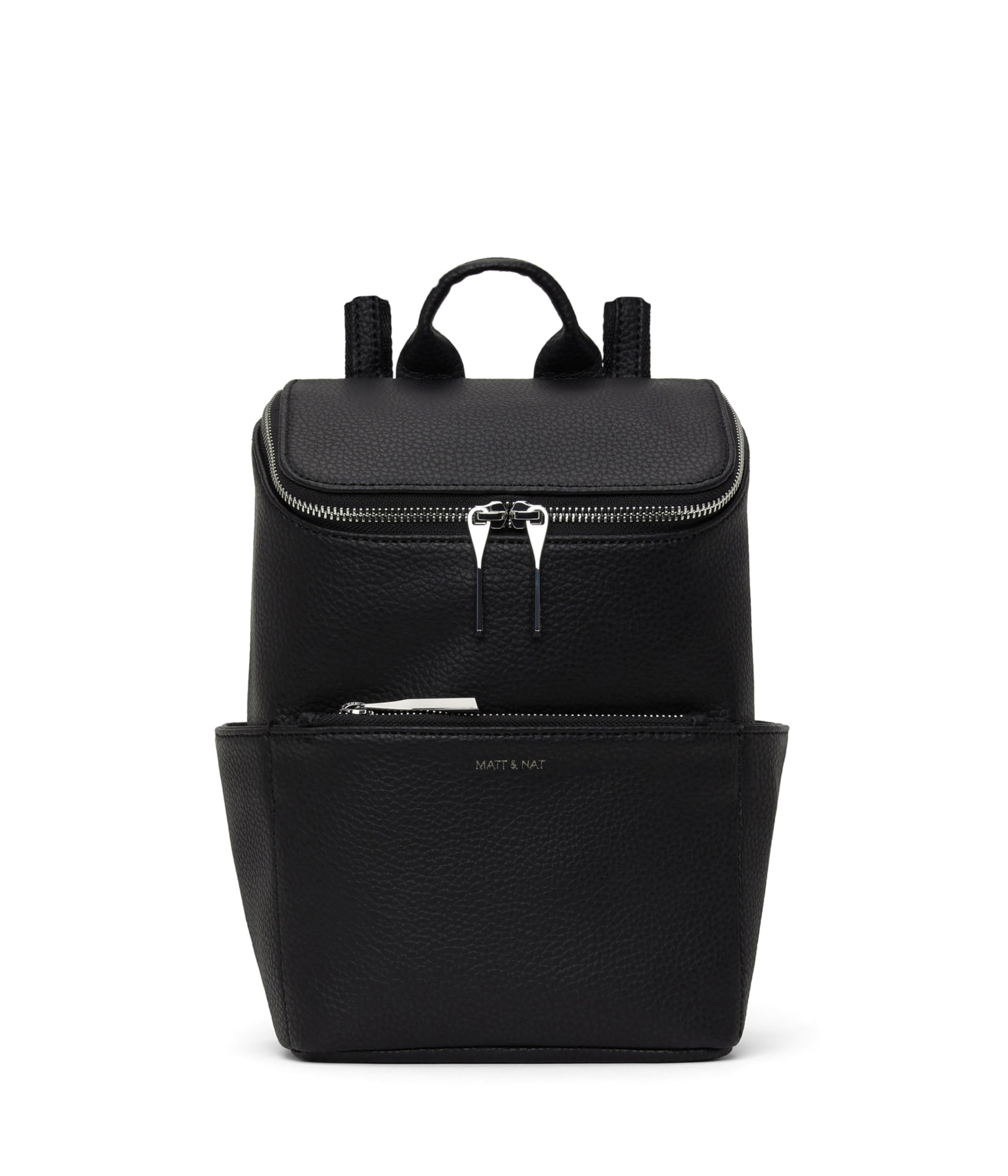 Matt & Nat Vegan Handbags, Brave Small Backpack, Black (Black) - Designer Purses & Bags, Men & Women, Cruelty-Free, Recycled, Black, Small Backpack